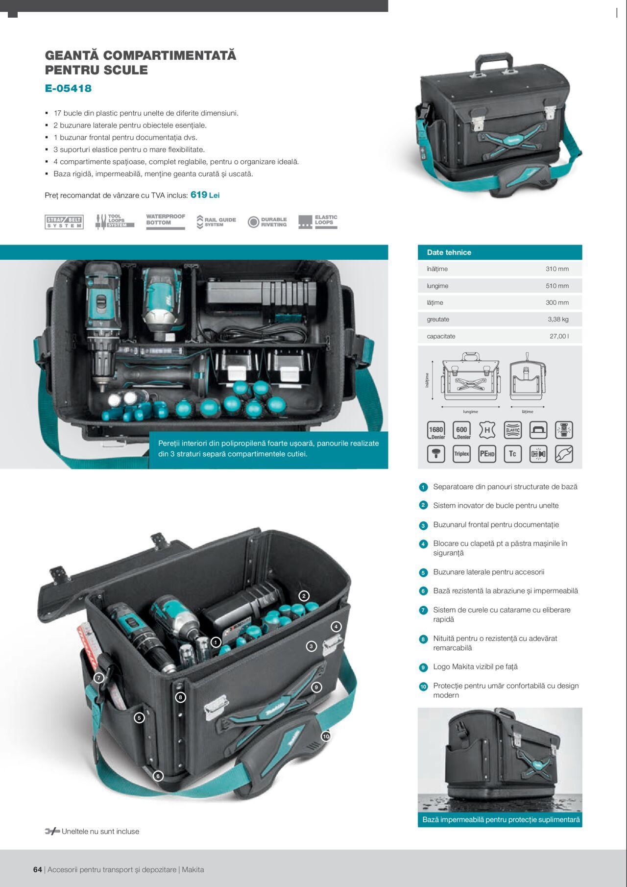 makita - Makita catalog - Accesorii pentru transport si depozitare de luni 06.09.2021 - page: 64