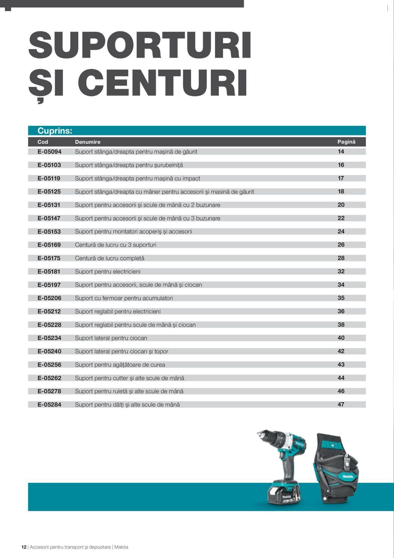 makita - Makita catalog - Accesorii pentru transport si depozitare de luni 06.09.2021 - page: 12