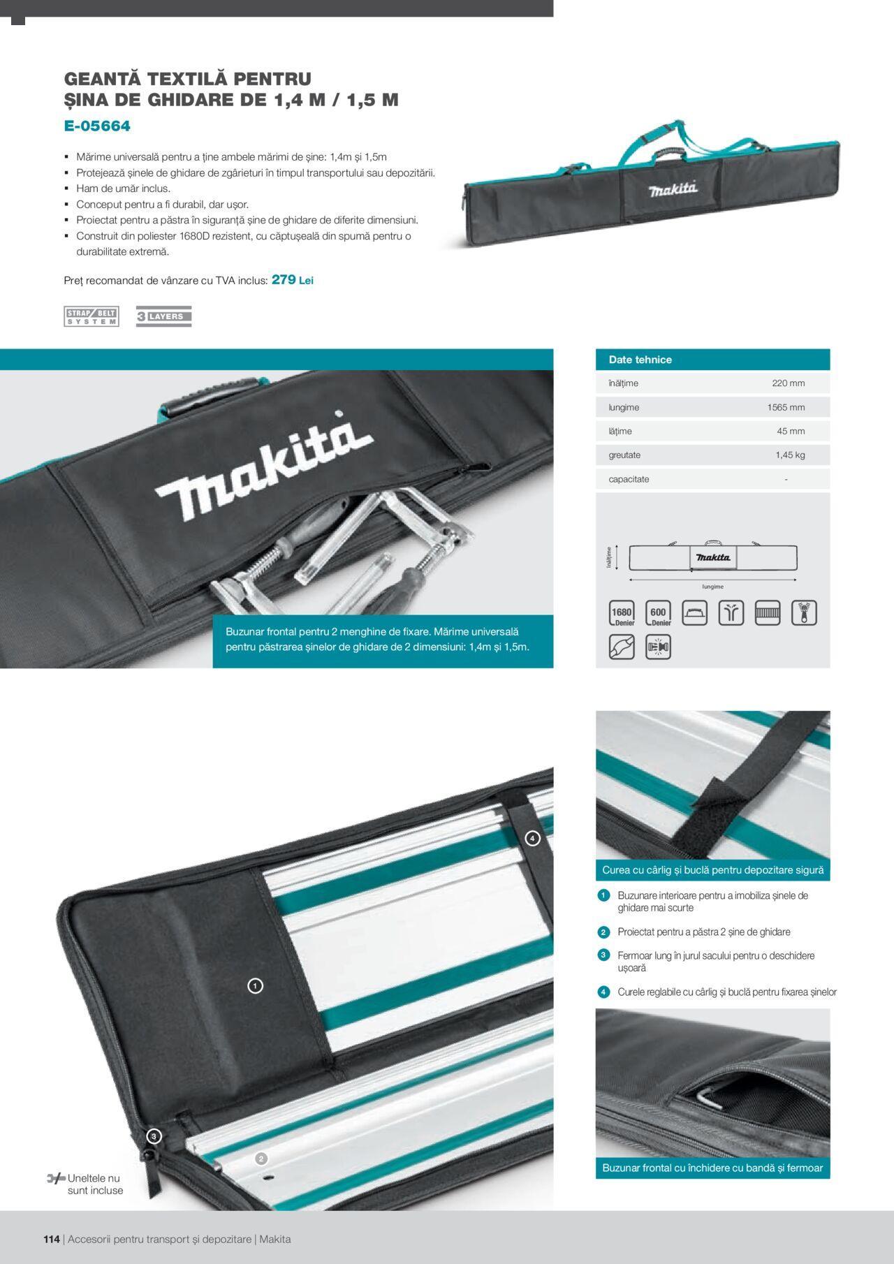 makita - Makita catalog - Accesorii pentru transport si depozitare de luni 06.09.2021 - page: 114