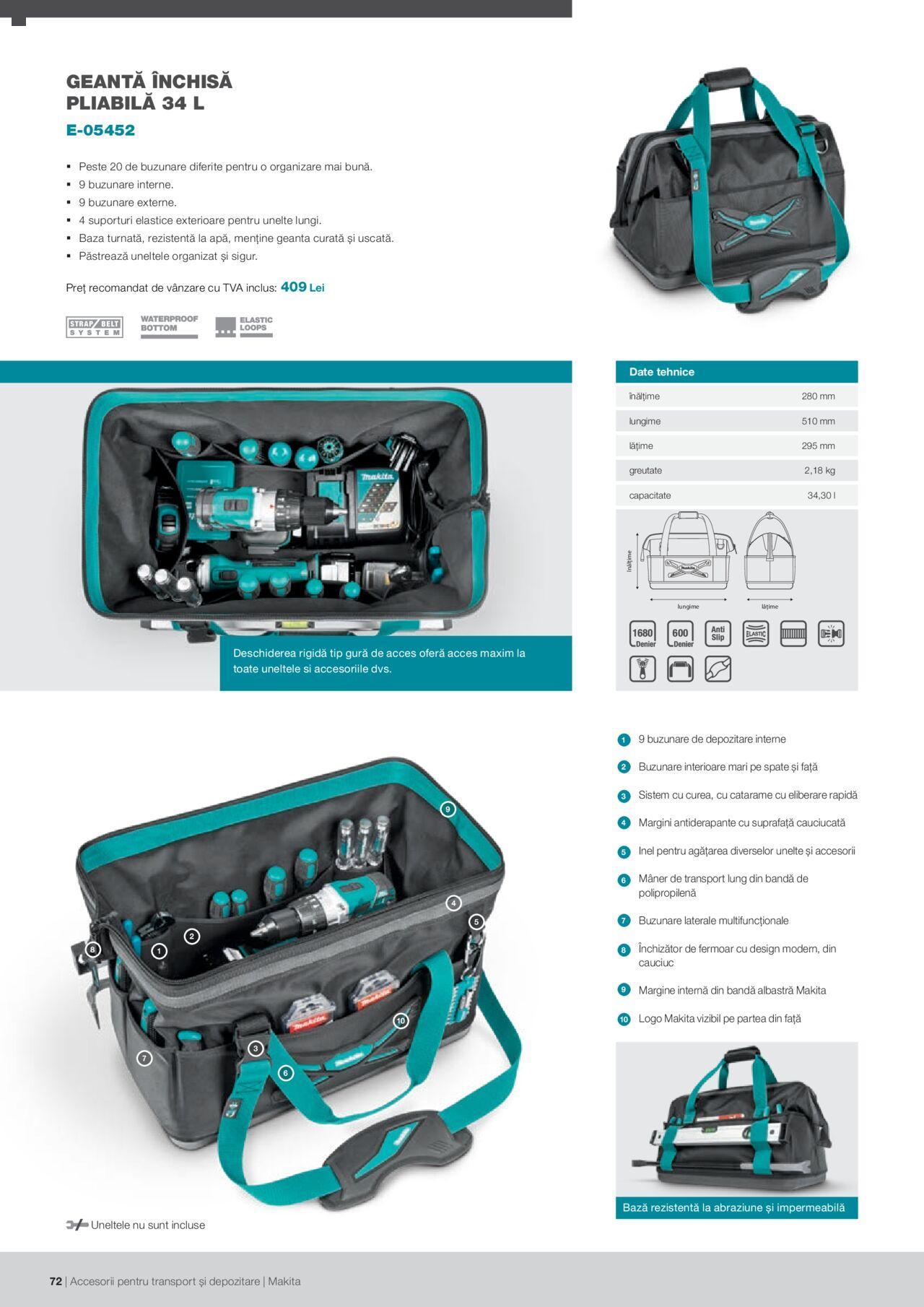 makita - Makita catalog - Accesorii pentru transport si depozitare de luni 06.09.2021 - page: 72