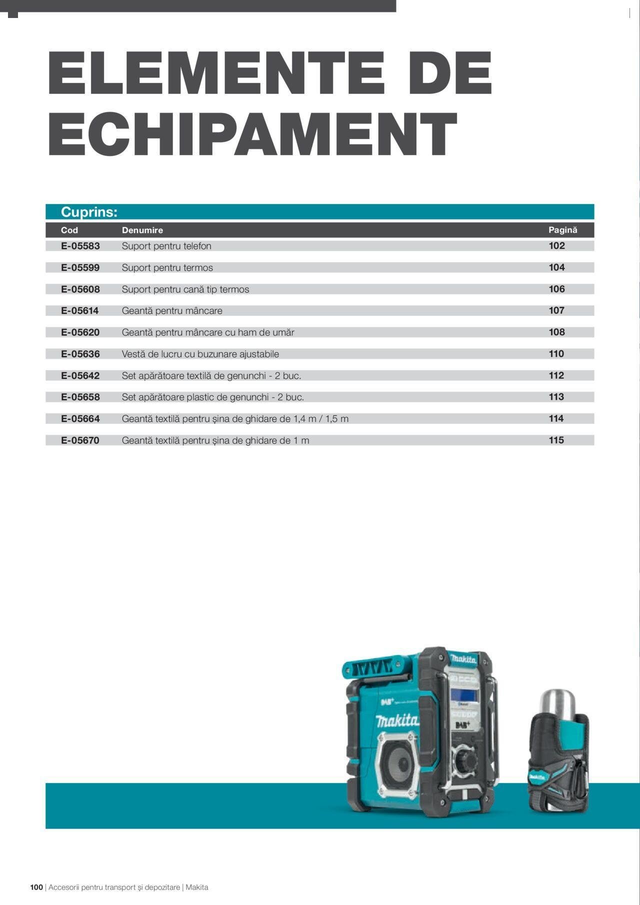 makita - Makita catalog - Accesorii pentru transport si depozitare de luni 06.09.2021 - page: 100