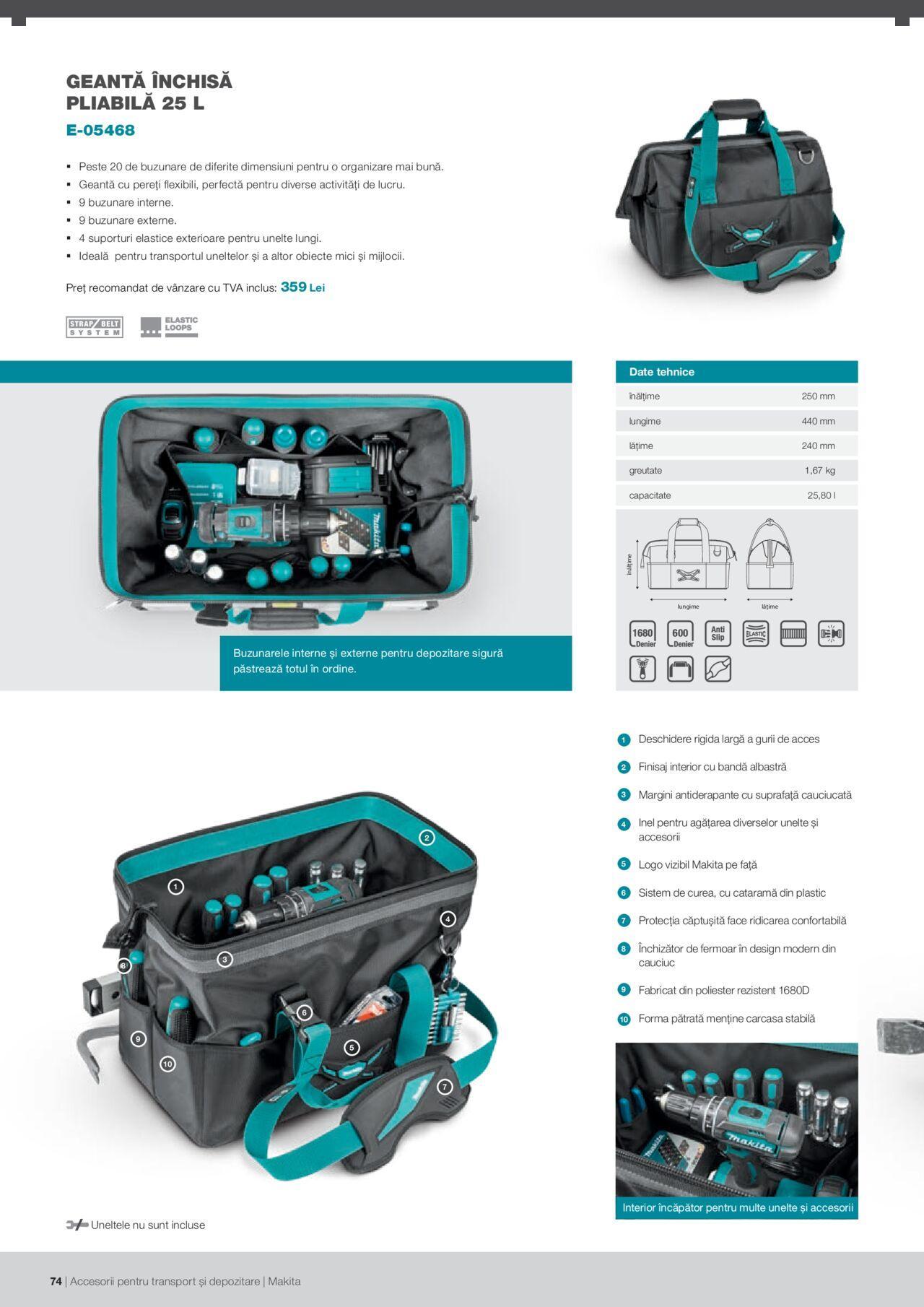 makita - Makita catalog - Accesorii pentru transport si depozitare de luni 06.09.2021 - page: 74