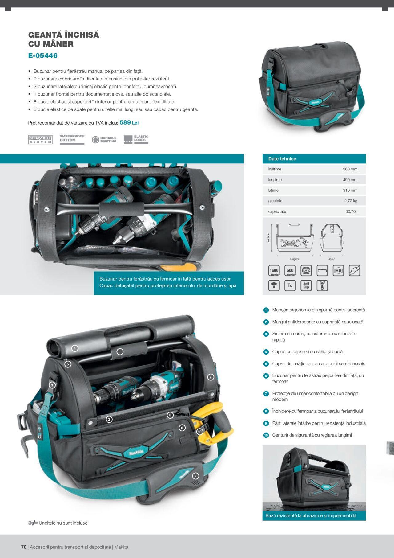 makita - Makita catalog - Accesorii pentru transport si depozitare de luni 06.09.2021 - page: 70