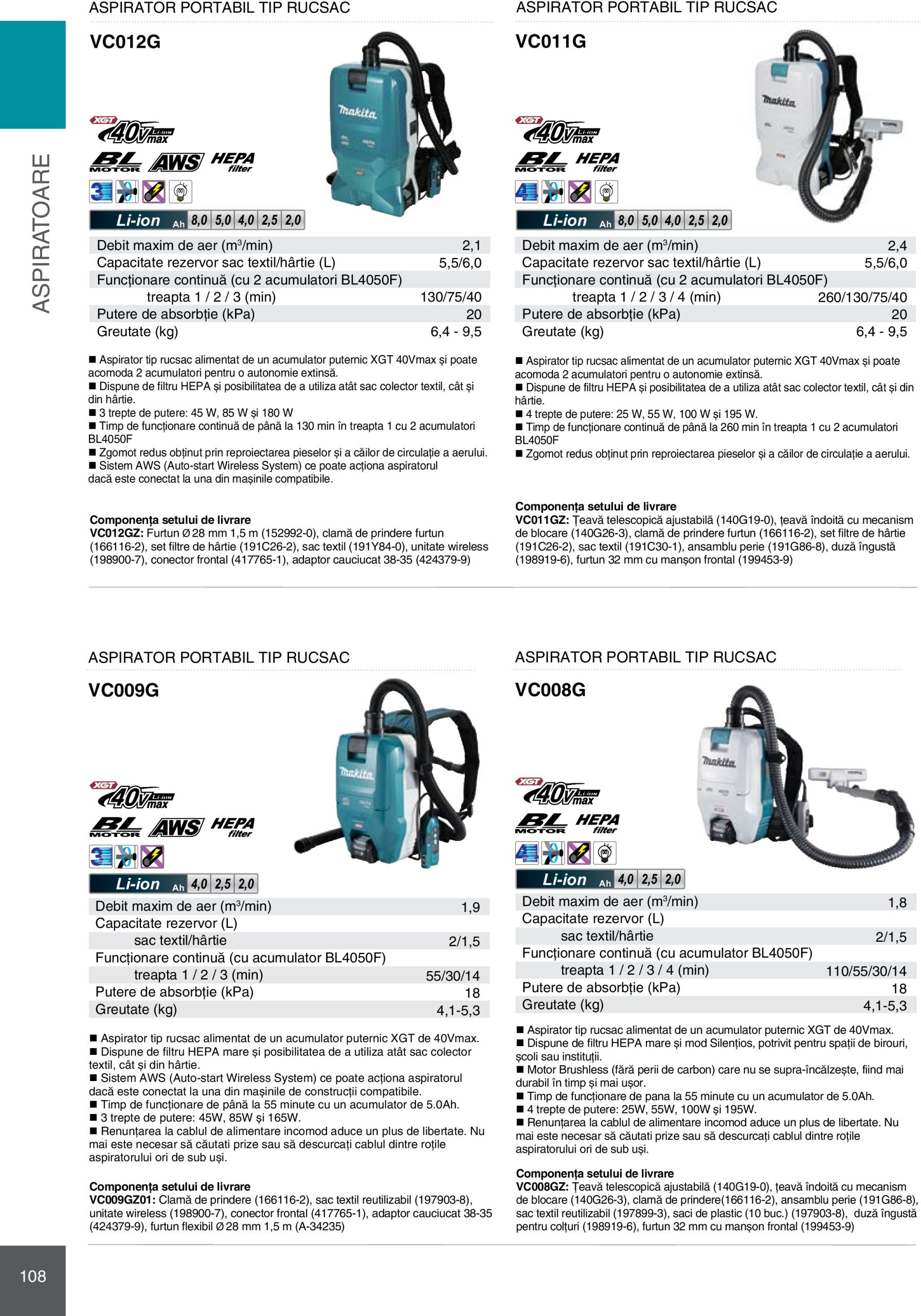 makita - Catalog Makita - Catalog Mașini Profesionale 2025 valabil din 01.01. - 31.12. - page: 108