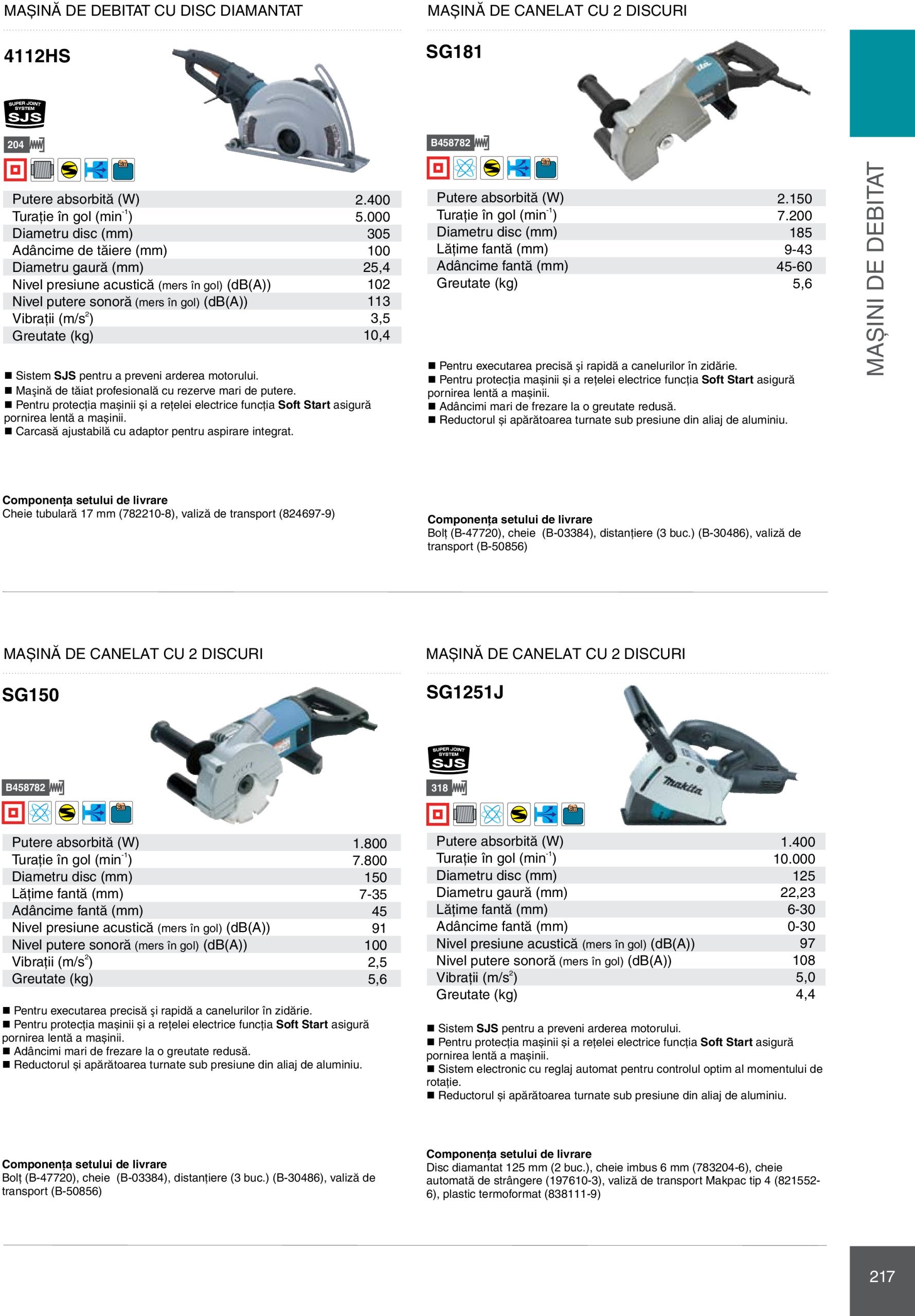 makita - Catalog Makita - Catalog Mașini Profesionale 2025 valabil din 01.01. - 31.12. - page: 217