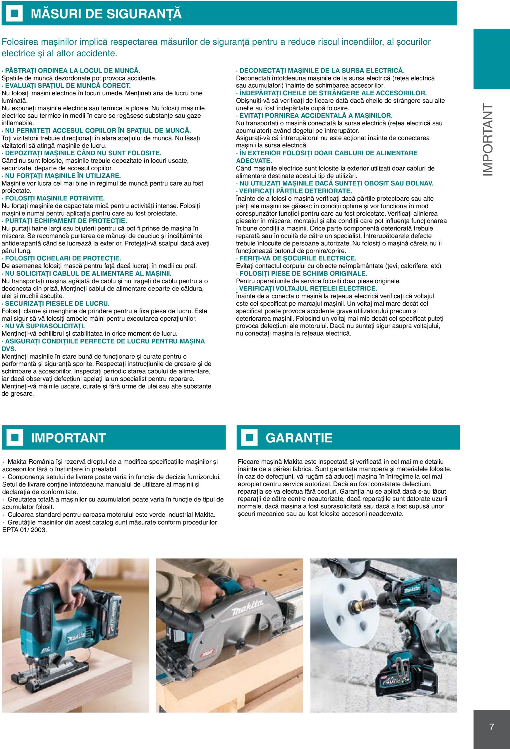 makita - Catalog Makita - Catalog Mașini Profesionale 2025 valabil din 01.01. - 31.12. - page: 7