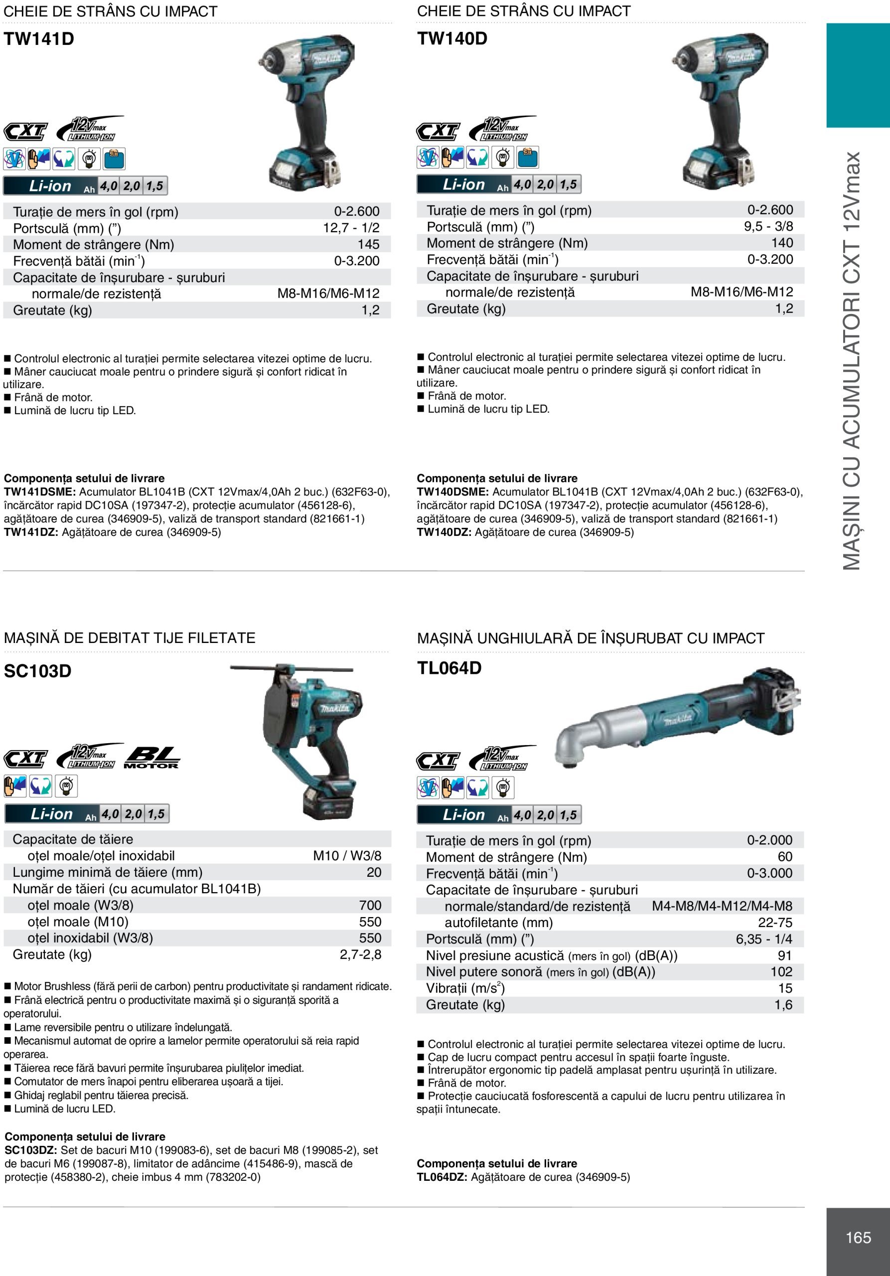 makita - Catalog Makita - Catalog Mașini Profesionale 2025 valabil din 01.01. - 31.12. - page: 165