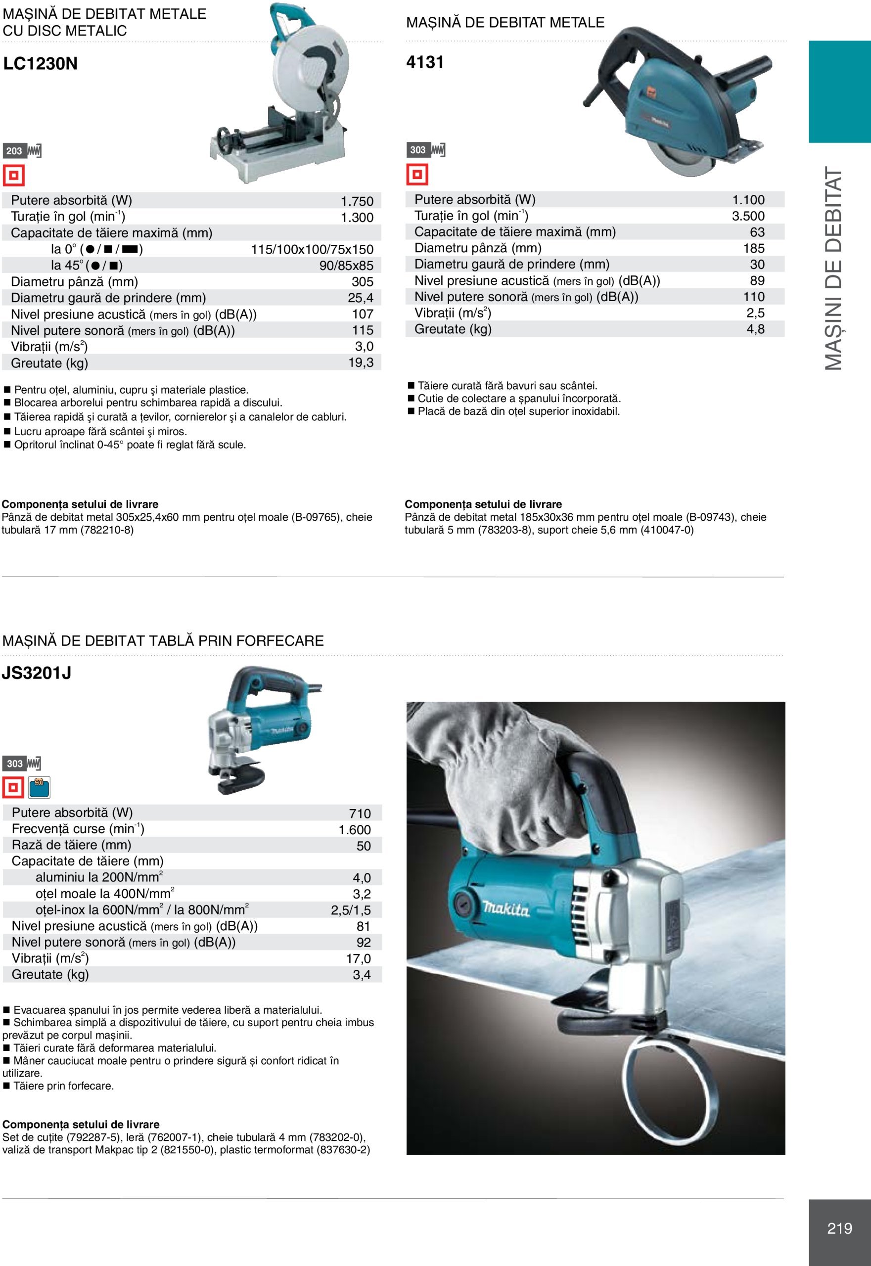 makita - Catalog Makita - Catalog Mașini Profesionale 2025 valabil din 01.01. - 31.12. - page: 219