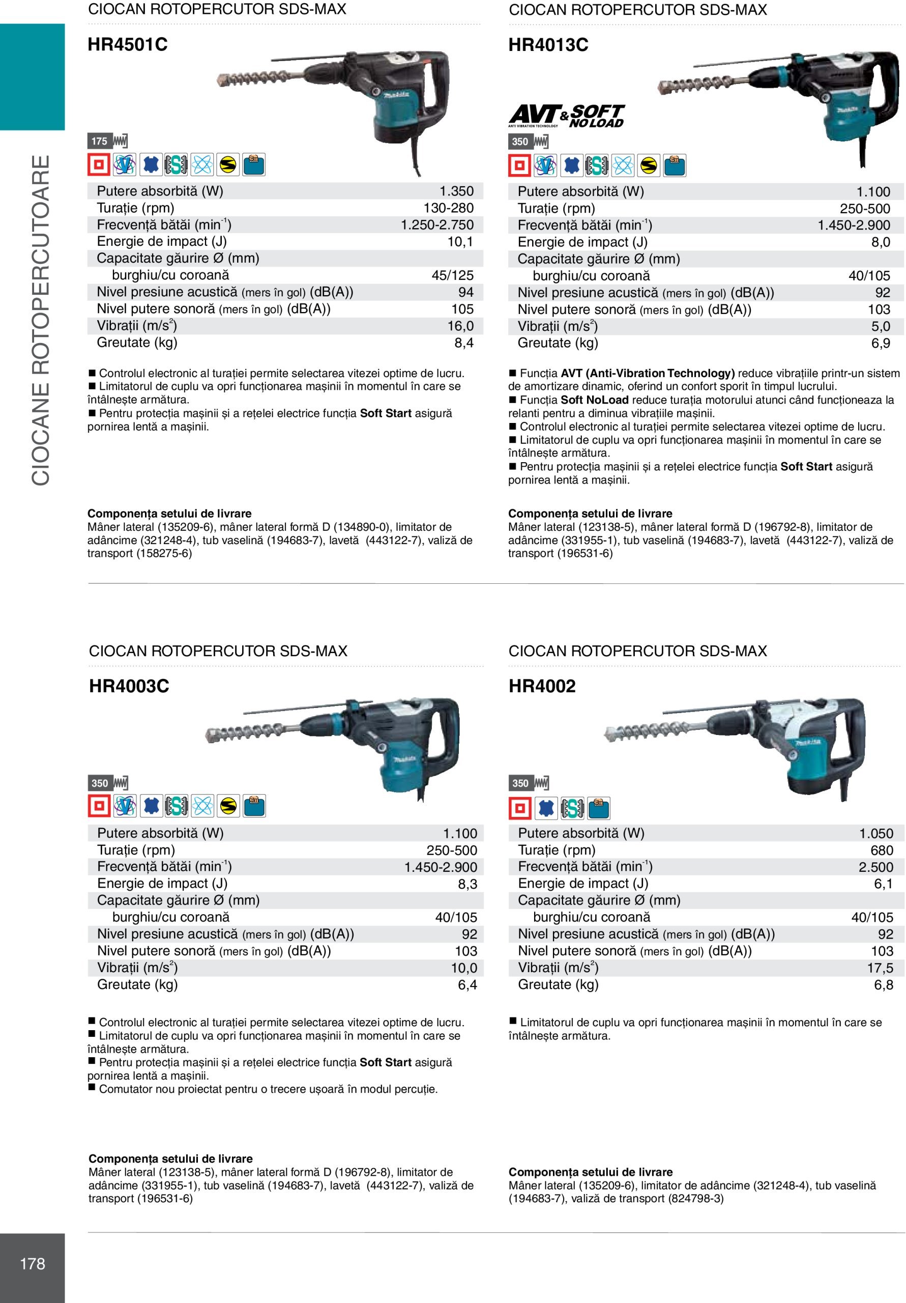 makita - Catalog Makita - Catalog Mașini Profesionale 2025 valabil din 01.01. - 31.12. - page: 178