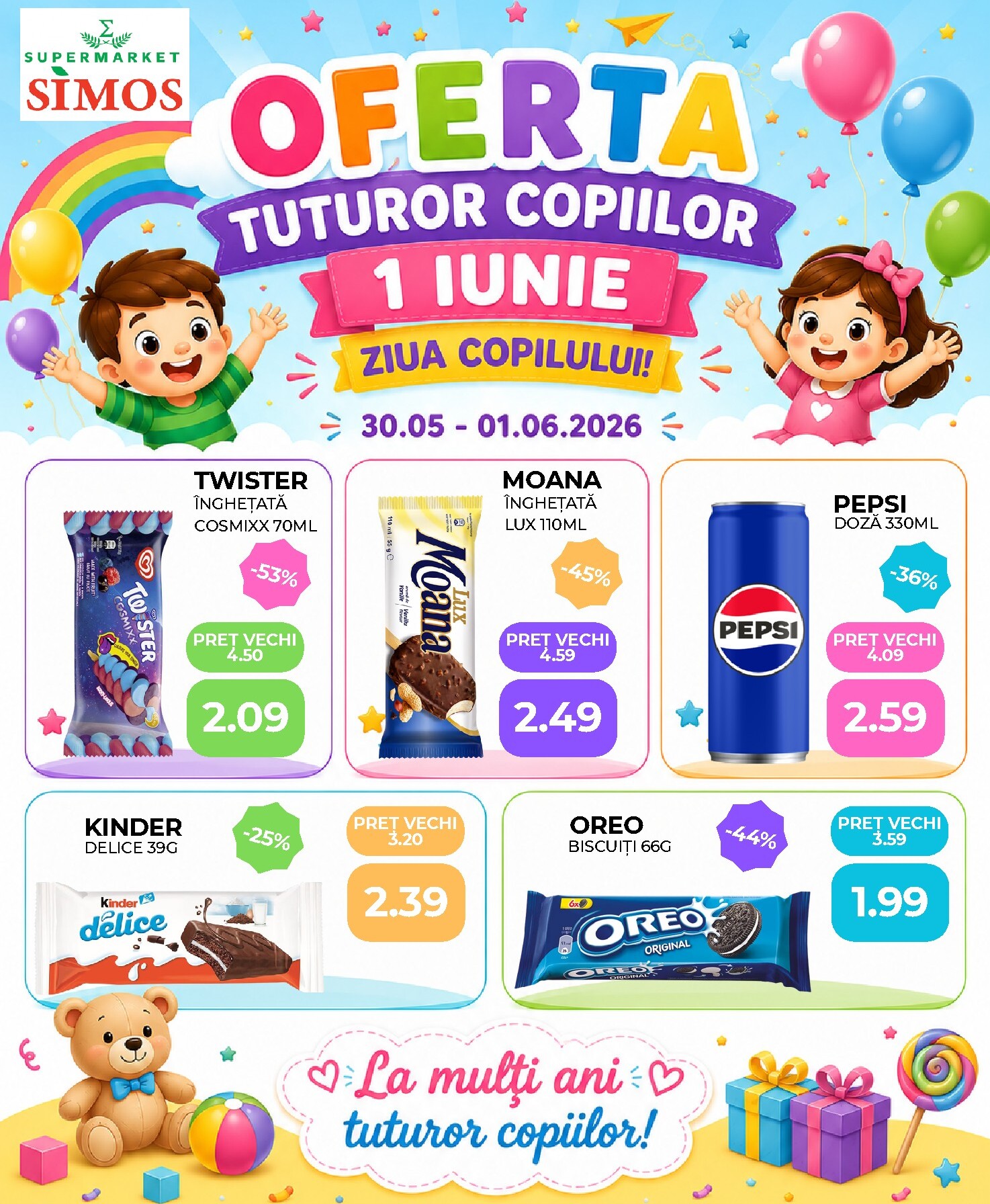 simos - Simos - Tuturor Copiilor pliante pentru săptămâna viitoare de la sâmbătă 30.05.2026 până la luni 01.06.2026