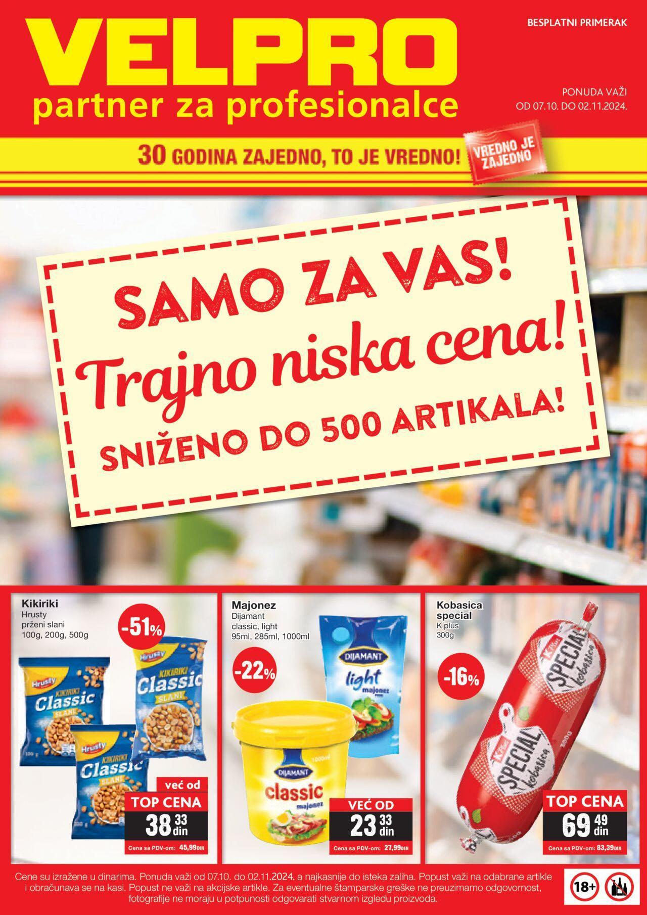 velpro - Velpro katalog - najnovije akcije 07.10.2024 - 02.11.2024 - page: 1