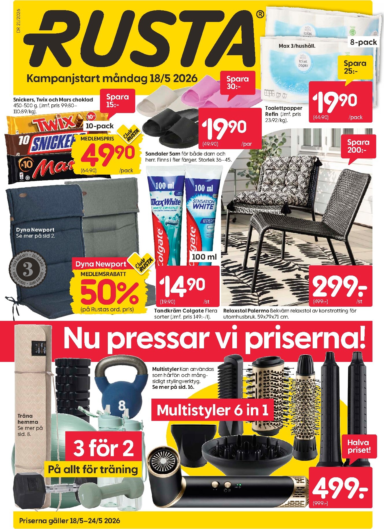 rusta - Aktuellt Rusta reklamblad från måndag, 18/05/2026 till söndag, 24/05/2026
