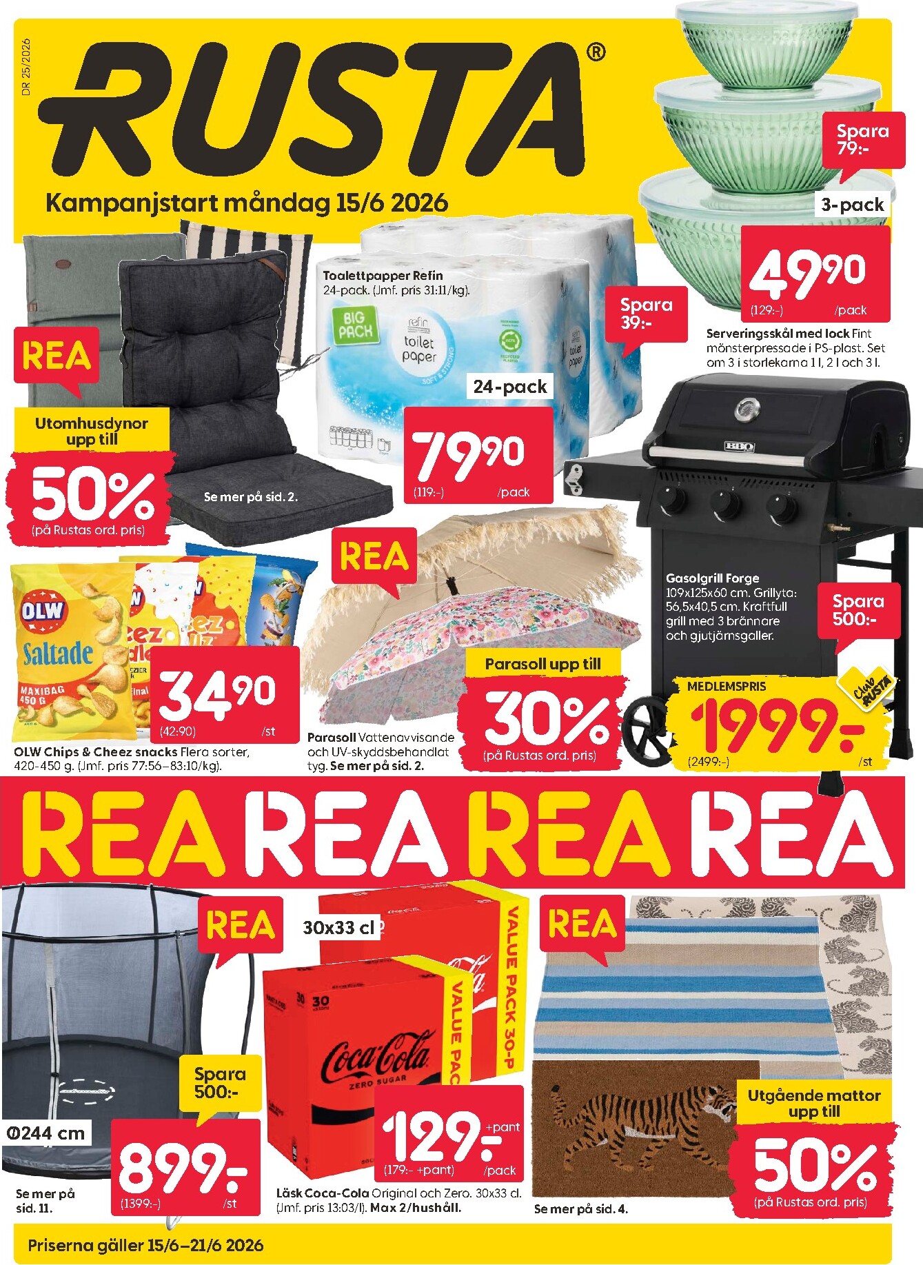 rusta - Aktuellt Rusta reklamblad från måndag, 15/06/2026 till söndag, 21/06/2026
