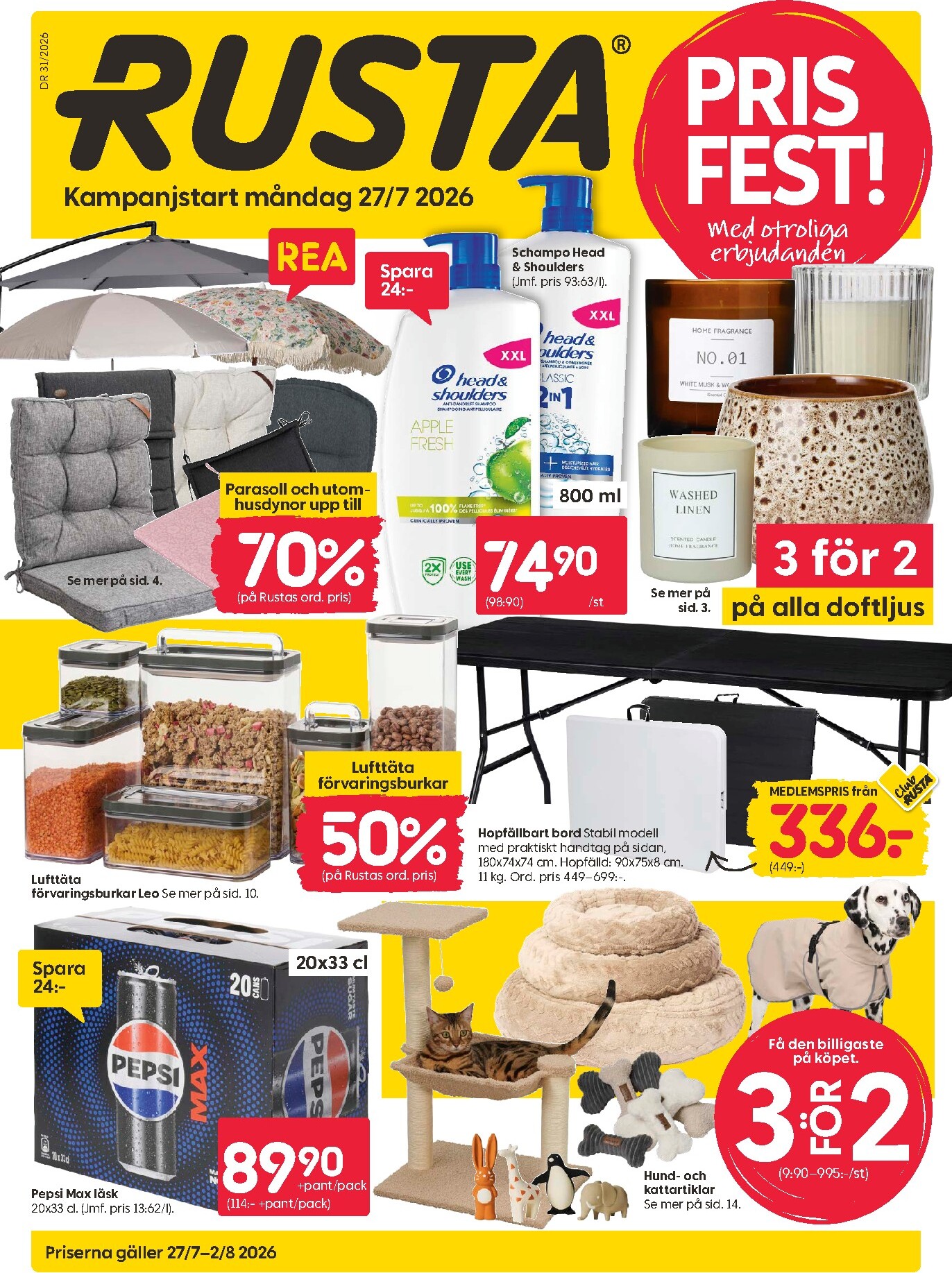 rusta - Aktuellt Rusta reklamblad från måndag, 27/07/2026 till fredag, 31/07/2026 - page: 1