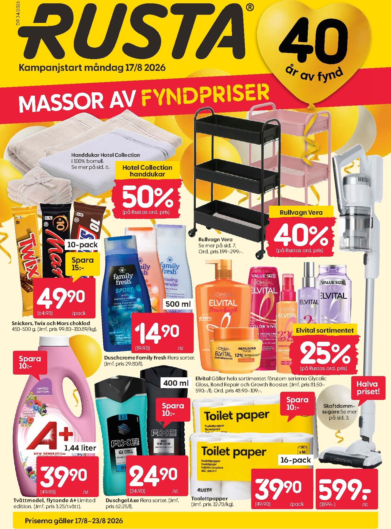 rusta - Aktuellt Rusta reklamblad från måndag, 17/08/2026 till söndag, 23/08/2026 - page: 1