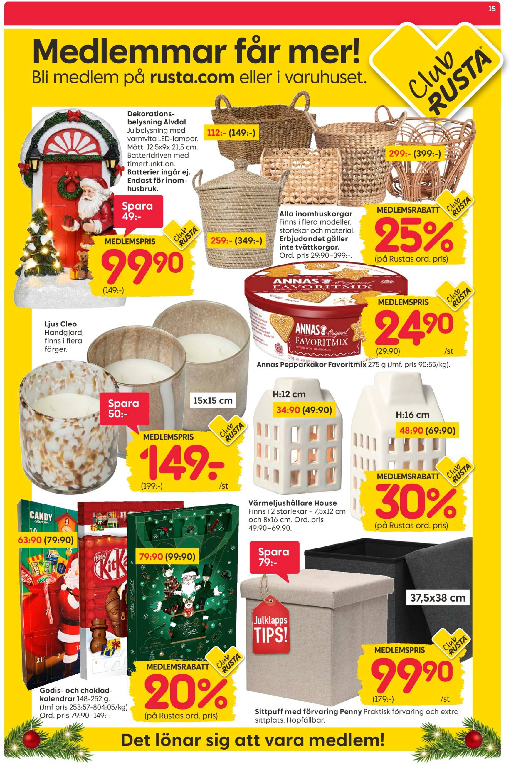 rusta - Rusta - Juldekorationer-reklambladet är giltigt från 18.11. - 24.11. - page: 15