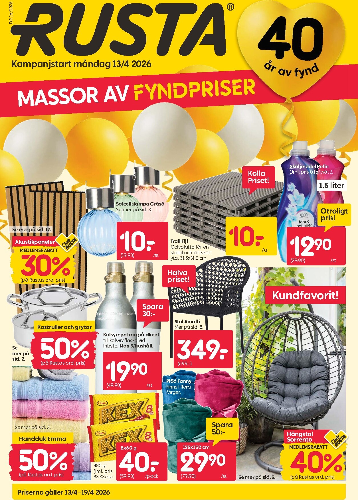 rusta - Aktuellt Rusta reklamblad giltigt från måndag 13/04/2026 till söndag 19/04/2026 - page: 1