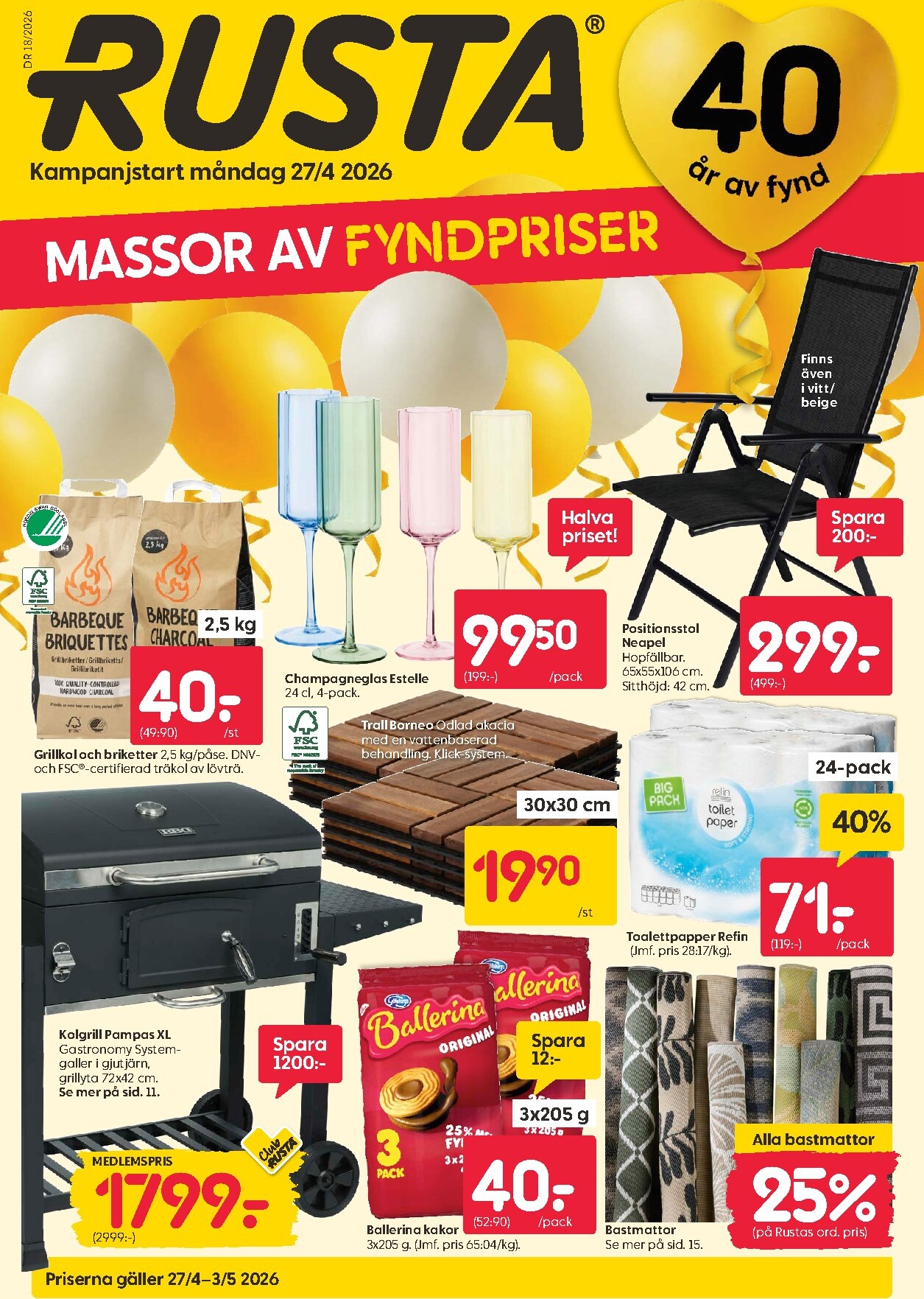 rusta - Aktuellt Rusta reklamblad giltigt från måndag 27/04/2026 till söndag 03/05/2026