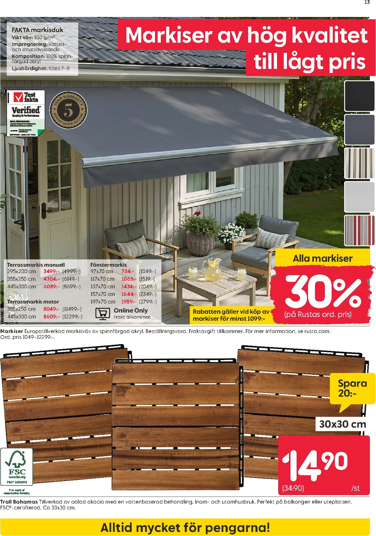 rusta - Aktuellt Rusta reklamblad giltigt från måndag 11/05/2026 till söndag 17/05/2026 - page: 13
