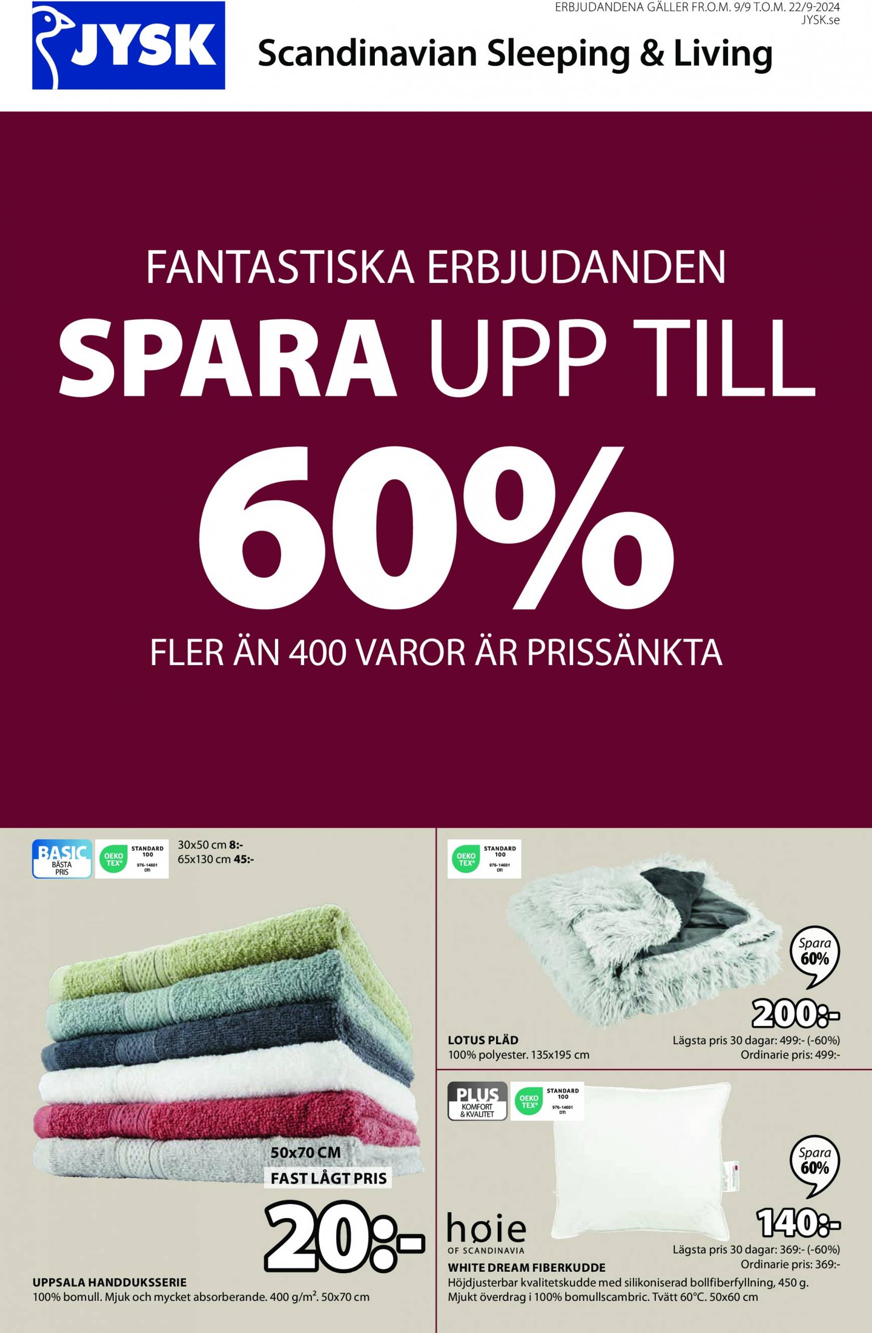 jysk - JYSK-reklambladet giltigt från 09.09. - 22.09.