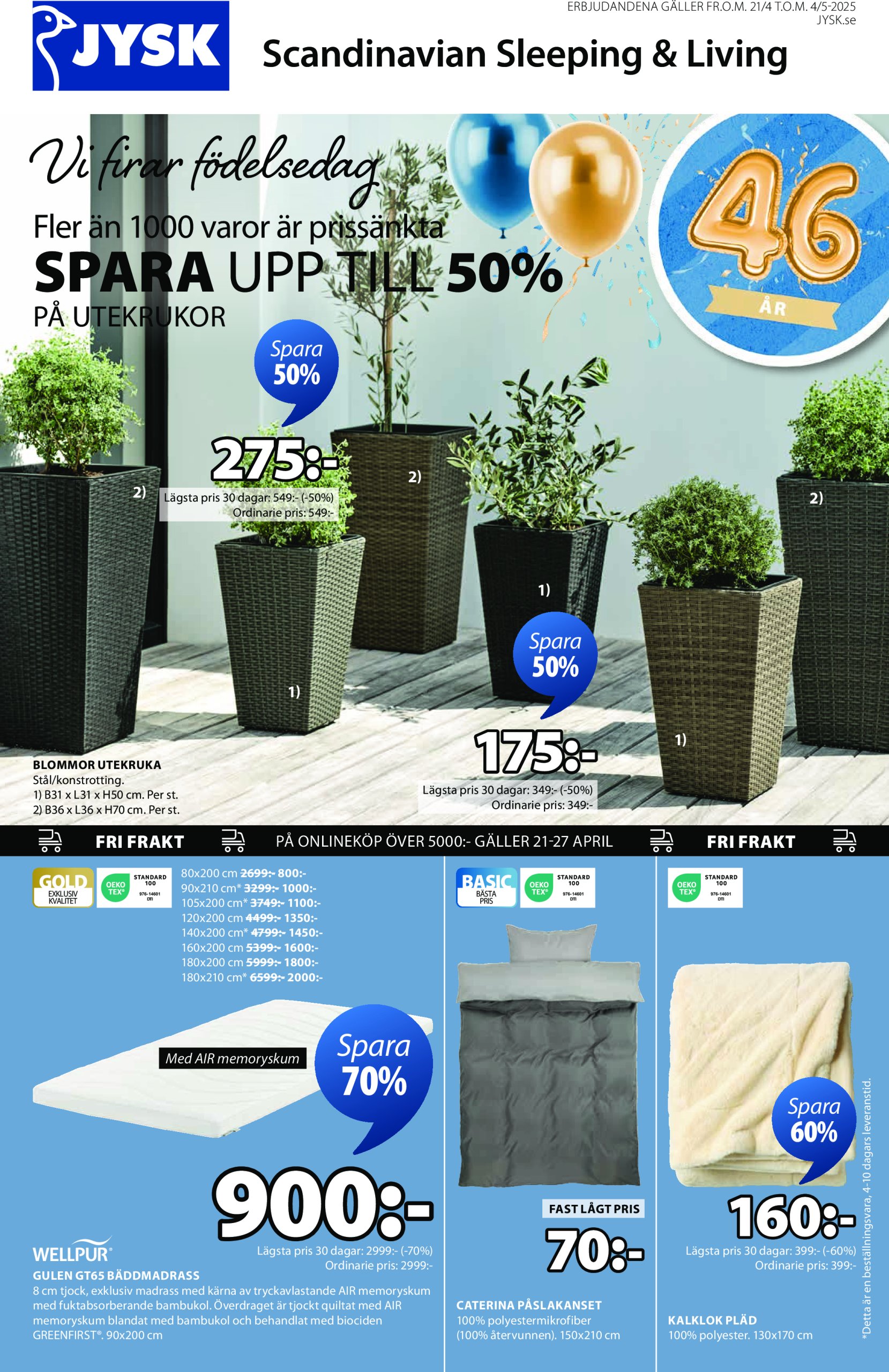jysk - JYSK-reklambladet giltigt från 21/04 - 04/05 - page: 1