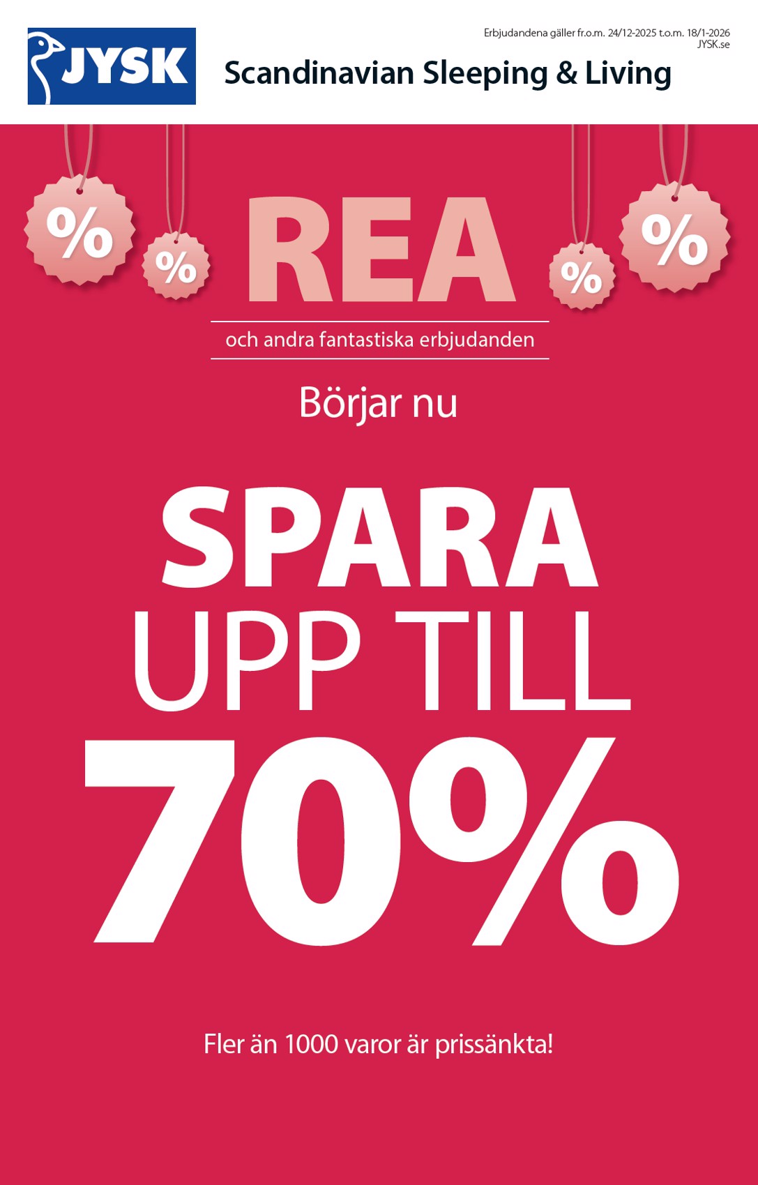 jysk - JYSK-reklambladet giltigt från 24/12 - 18/01 - page: 1