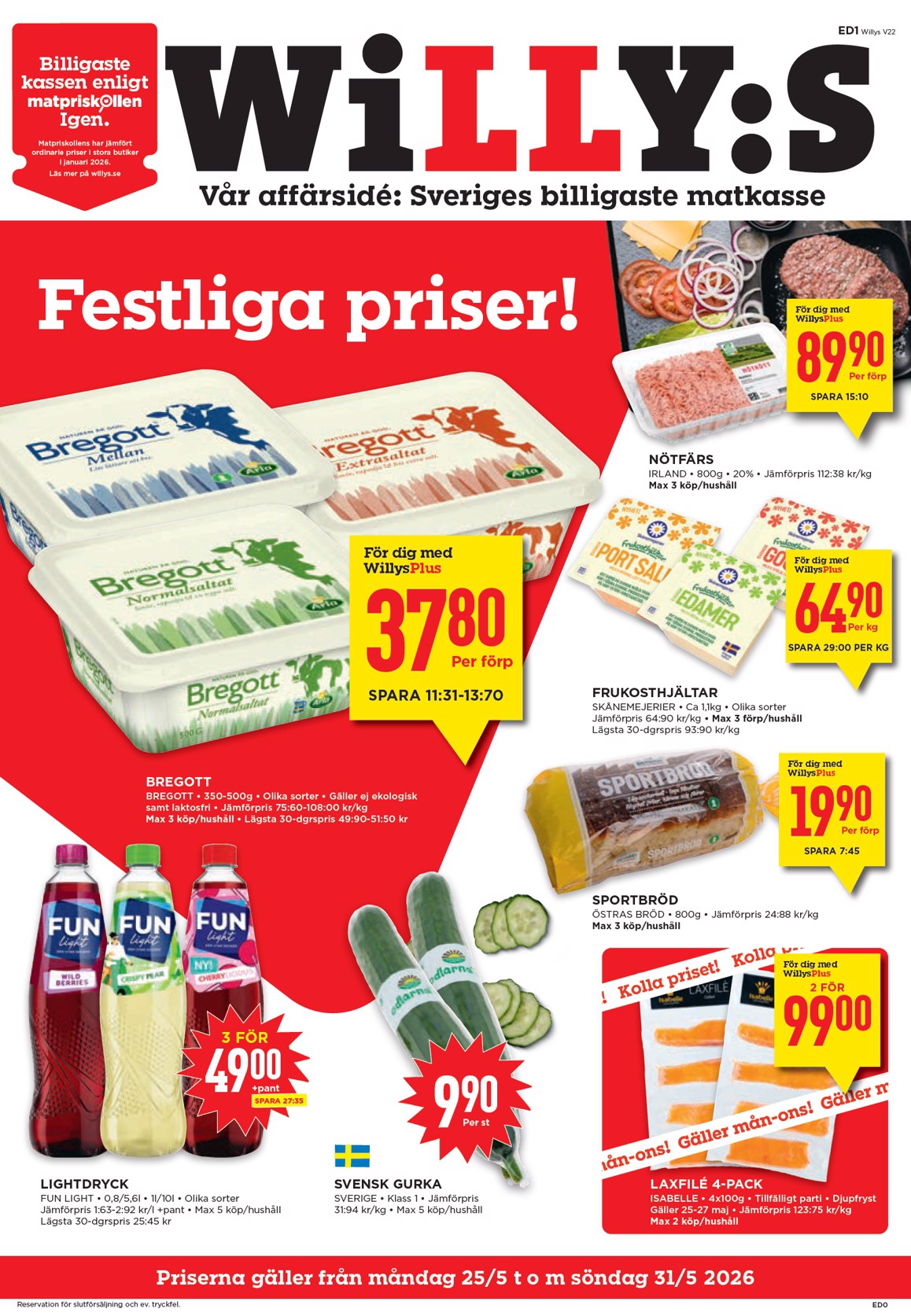 willy-s - Aktuellt Willy's reklamblad från måndag, 25/05/2026 till söndag, 31/05/2026 - page: 1
