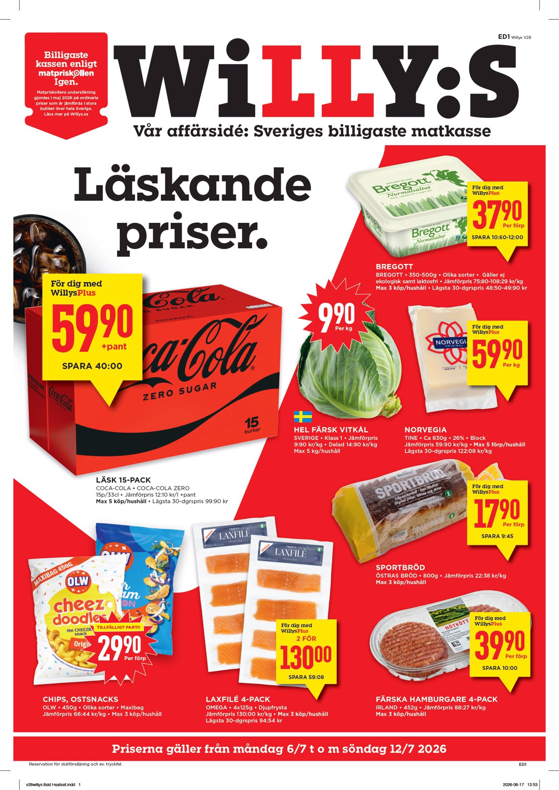 willy-s - Aktuellt Willy's reklamblad från måndag, 06/07/2026 till söndag, 12/07/2026 - page: 1