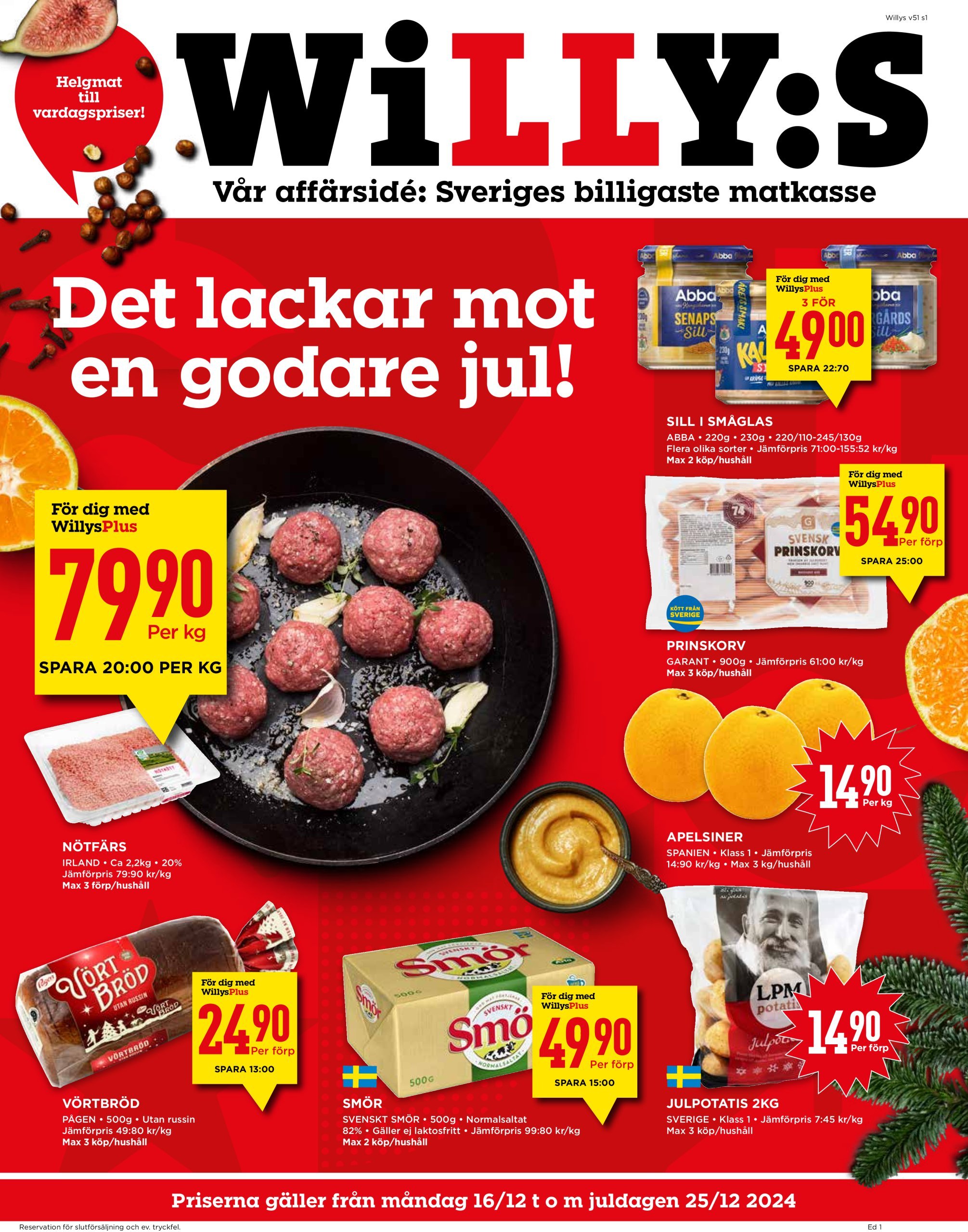 willy-s - Willy's-reklambladet giltigt från 16/12 - 25/12 - page: 1