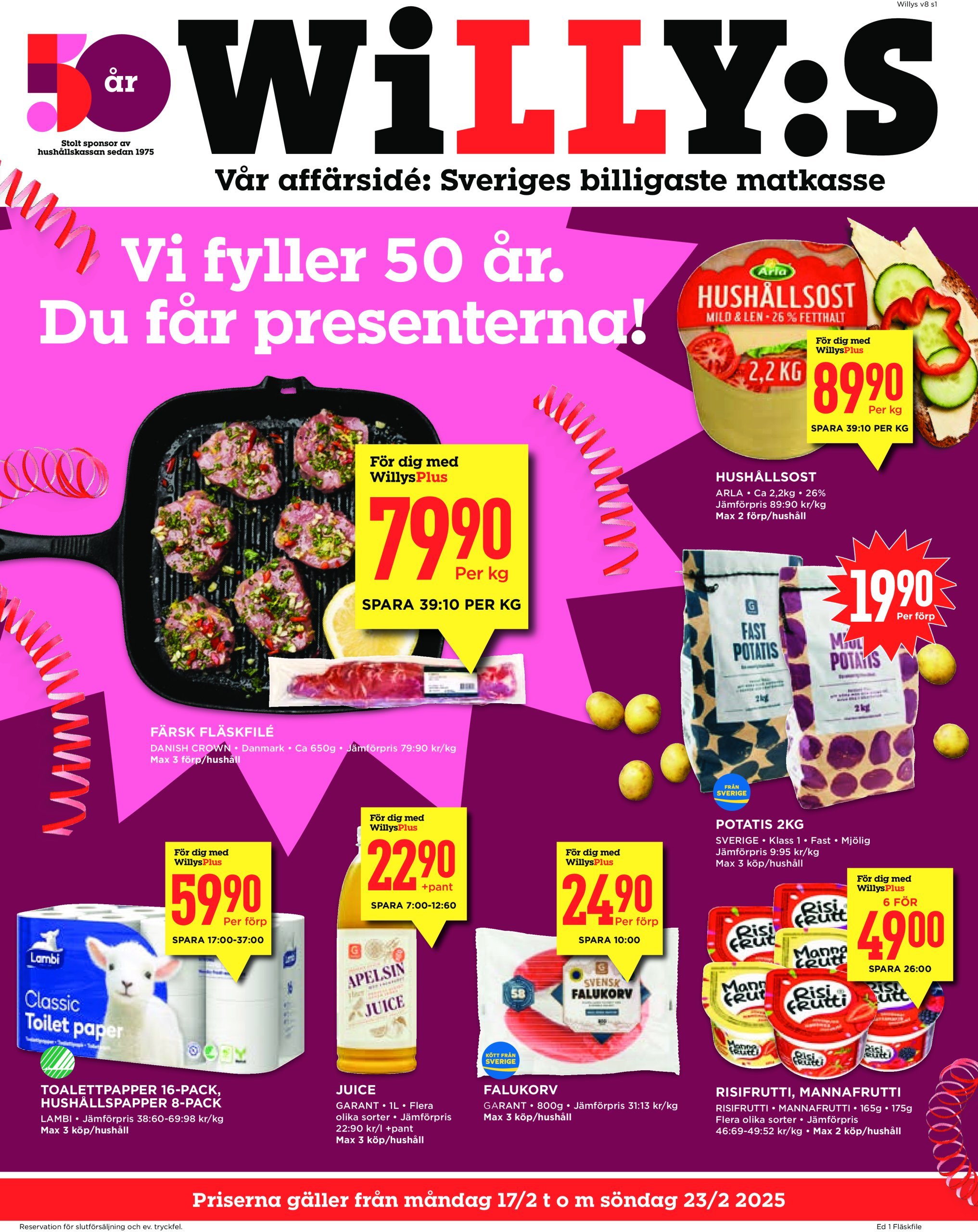 willy-s - Willy's-reklambladet giltigt från 17/02 - 23/02 - page: 1