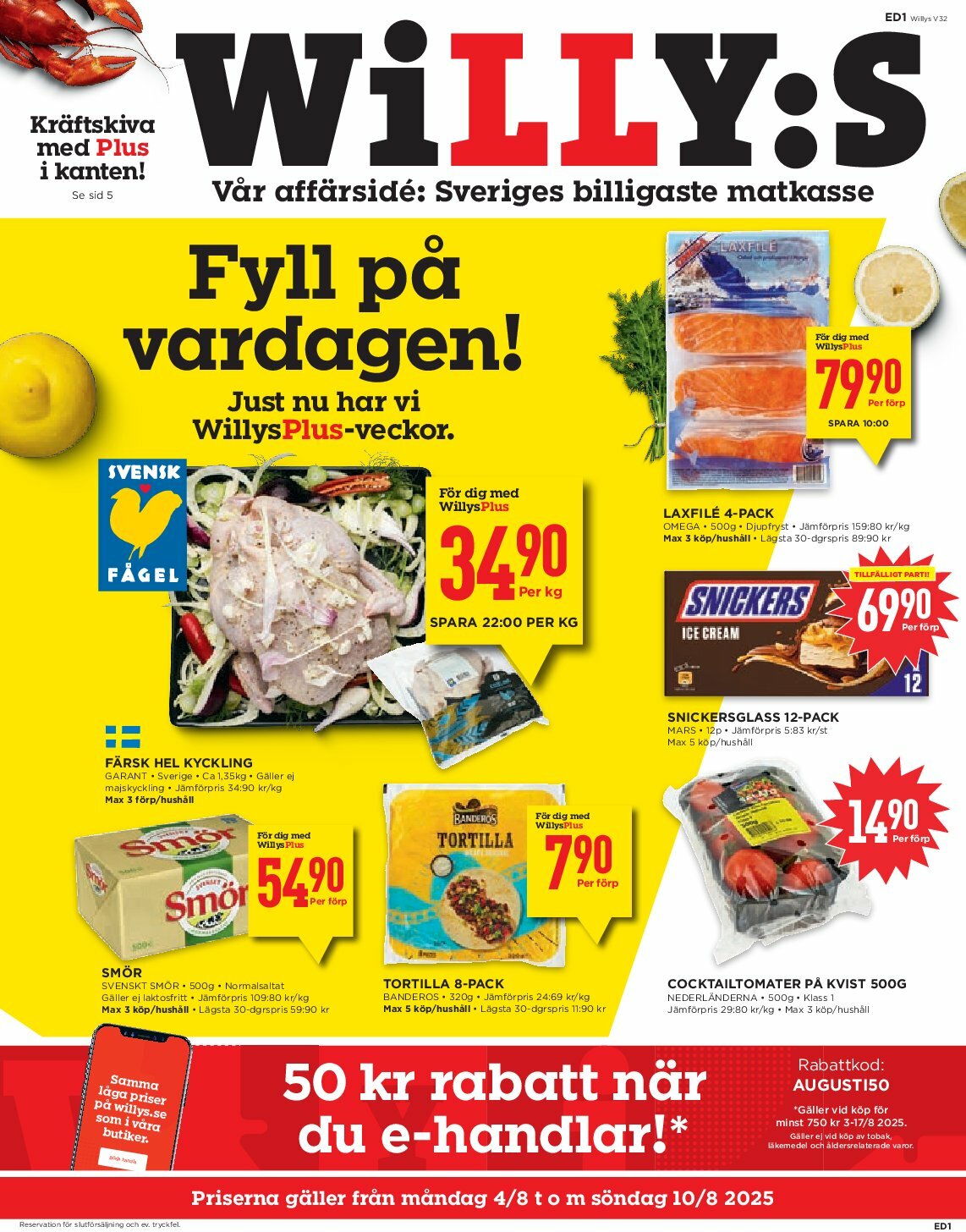 willy-s - Willy's-reklambladet giltigt från 04/08 - 10/08