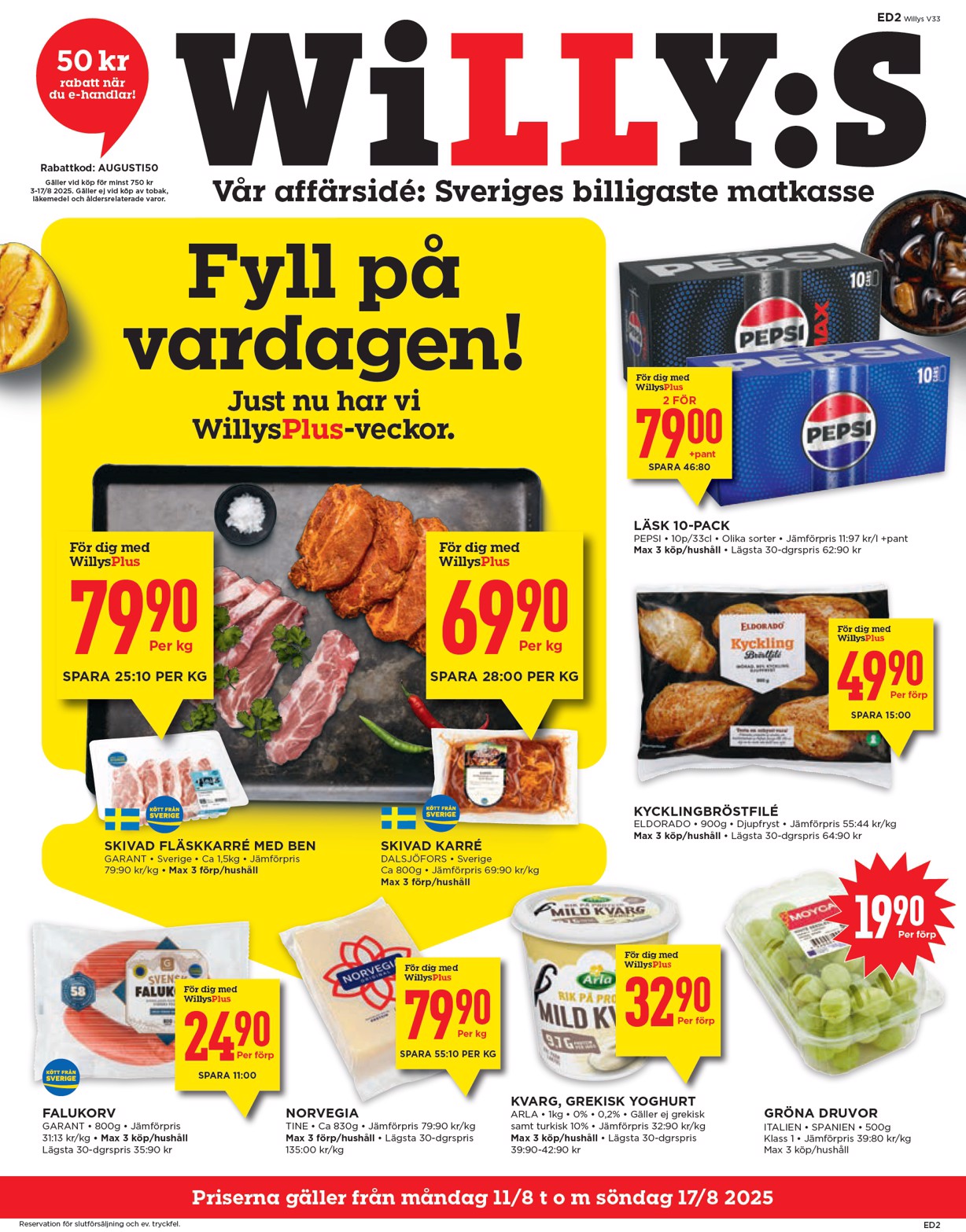 willy-s - Willy's-reklambladet giltigt från 11/08 - 17/08