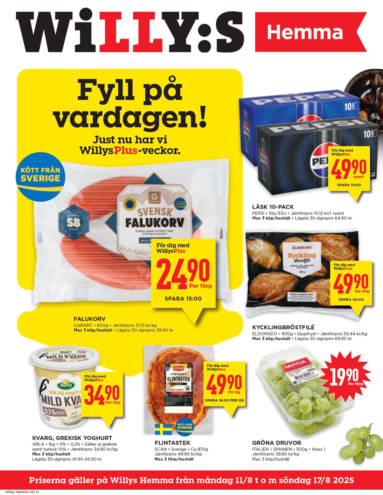 willy-s - Willy's - Hemma-reklambladet giltigt från 11/08 - 17/08