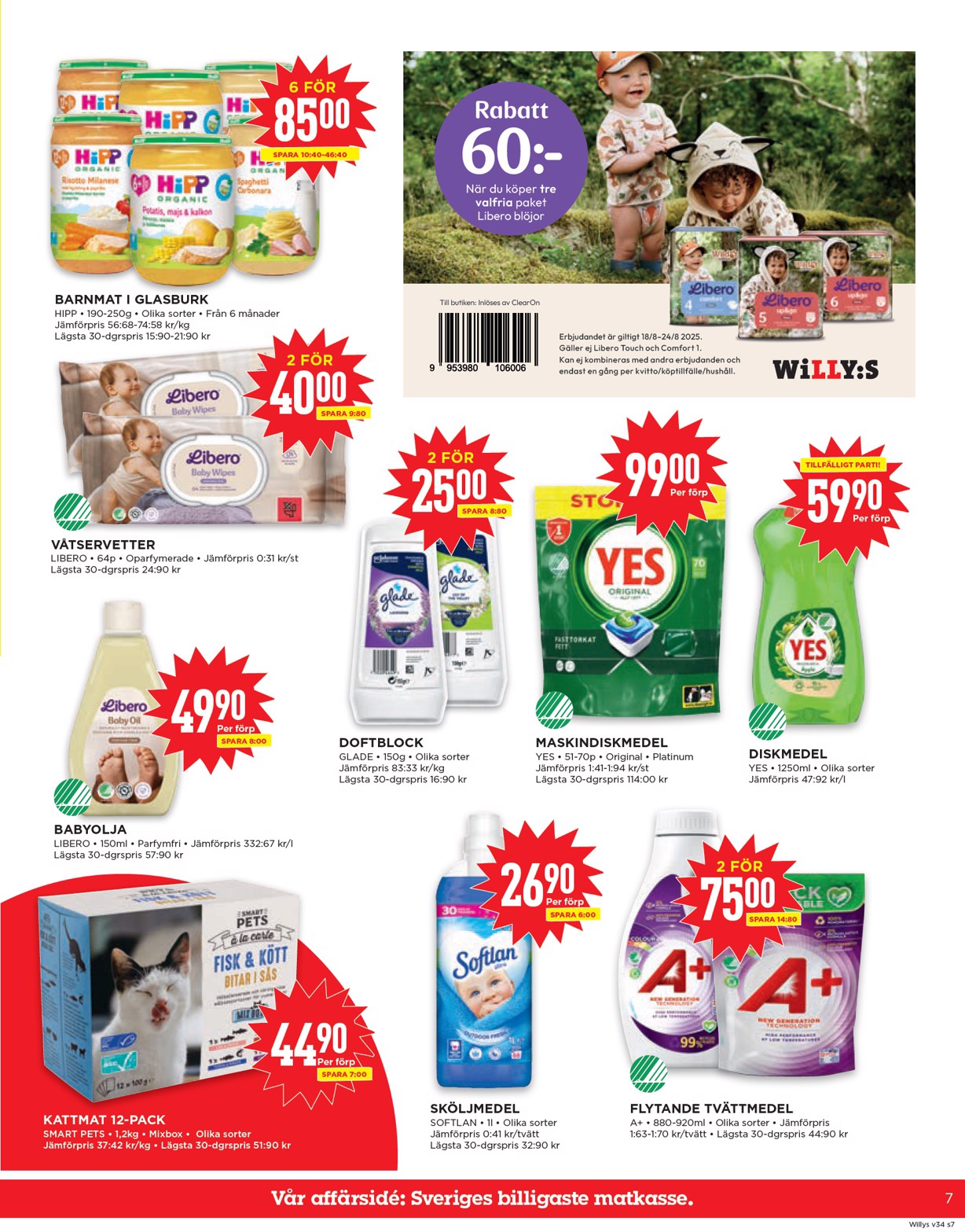 willy-s - Willy's-reklambladet giltigt från 18/08 - 24/08 - page: 7