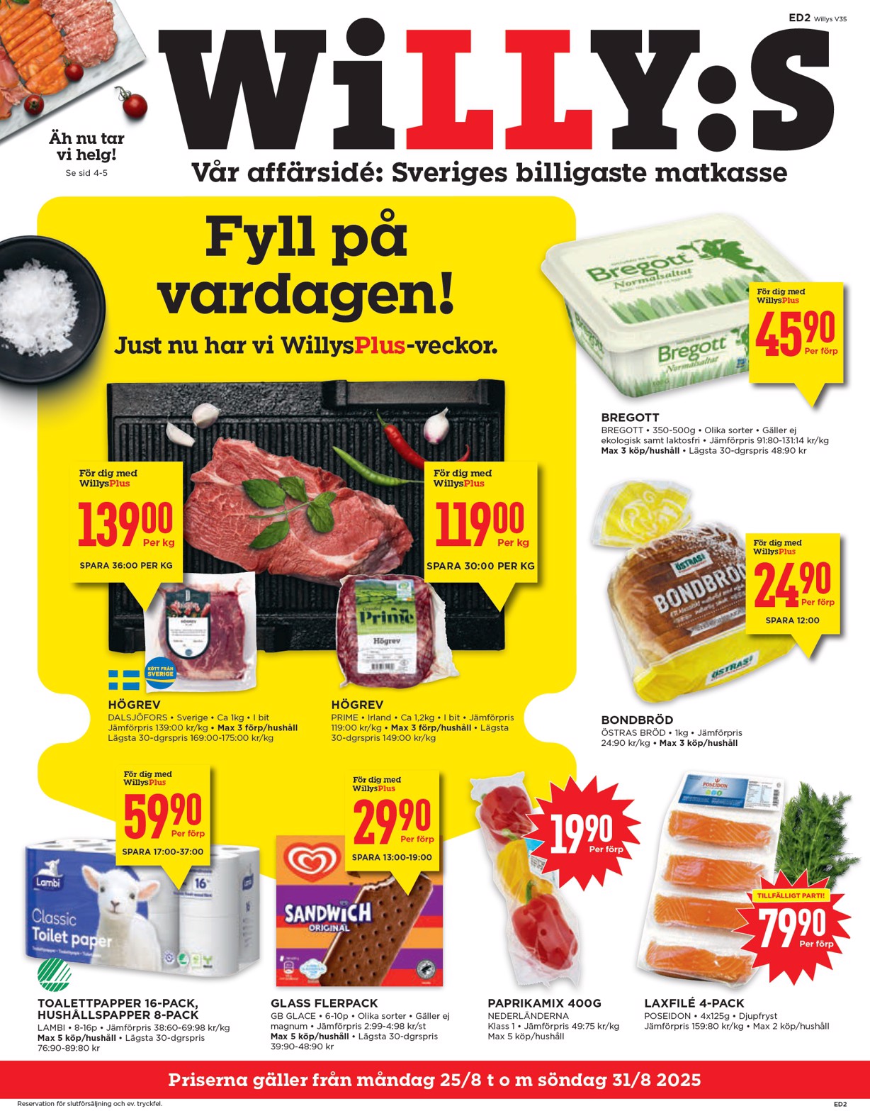 willy-s - Willy's-reklambladet giltigt från 25/08 - 31/08