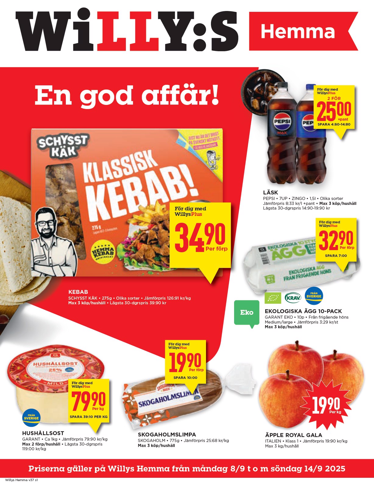 willy-s - Willy's - Hemma-reklambladet giltigt från 08/09 - 14/09
