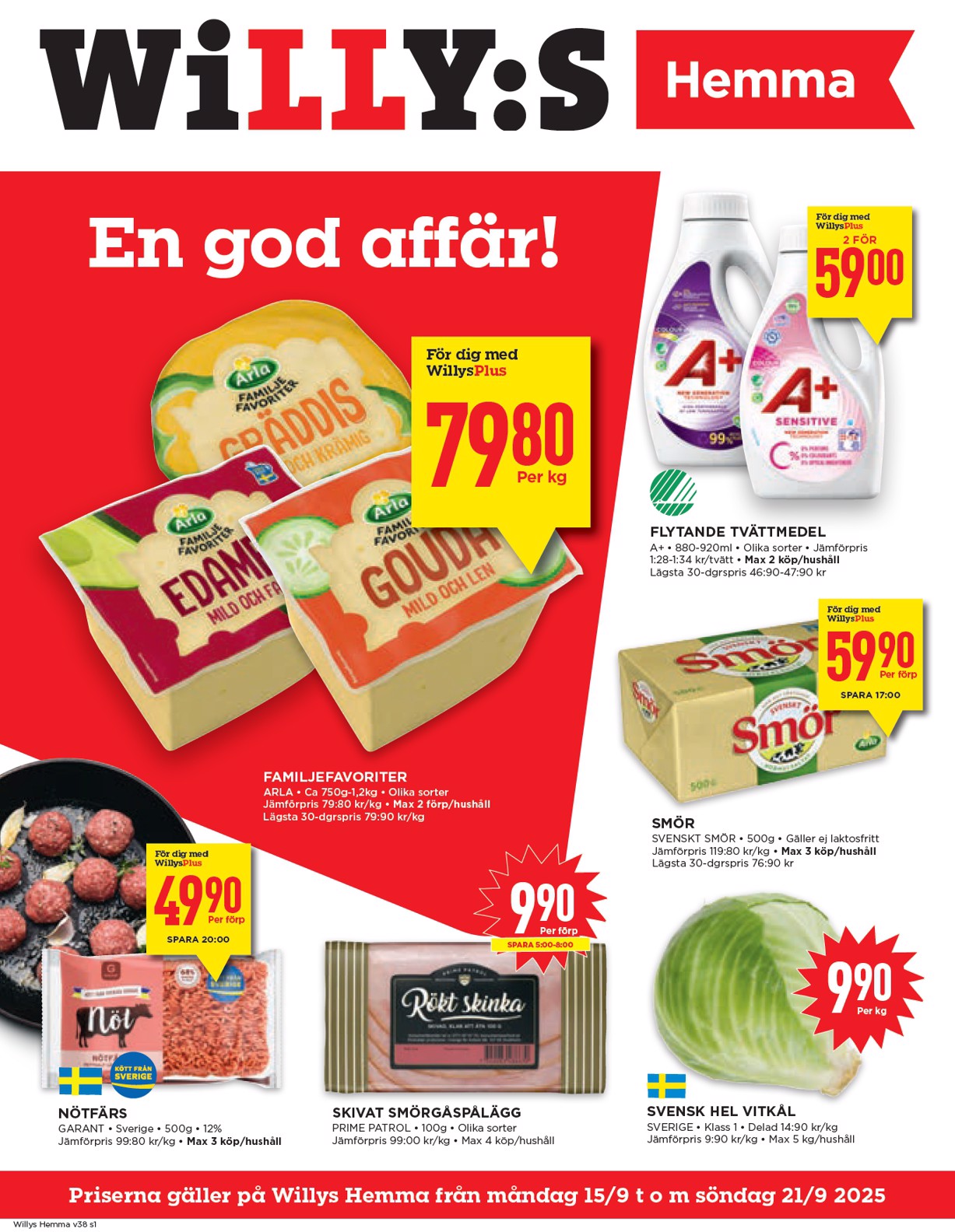 willy-s - Willy's - Hemma-reklambladet giltigt från 15/09 - 21/09 - page: 1
