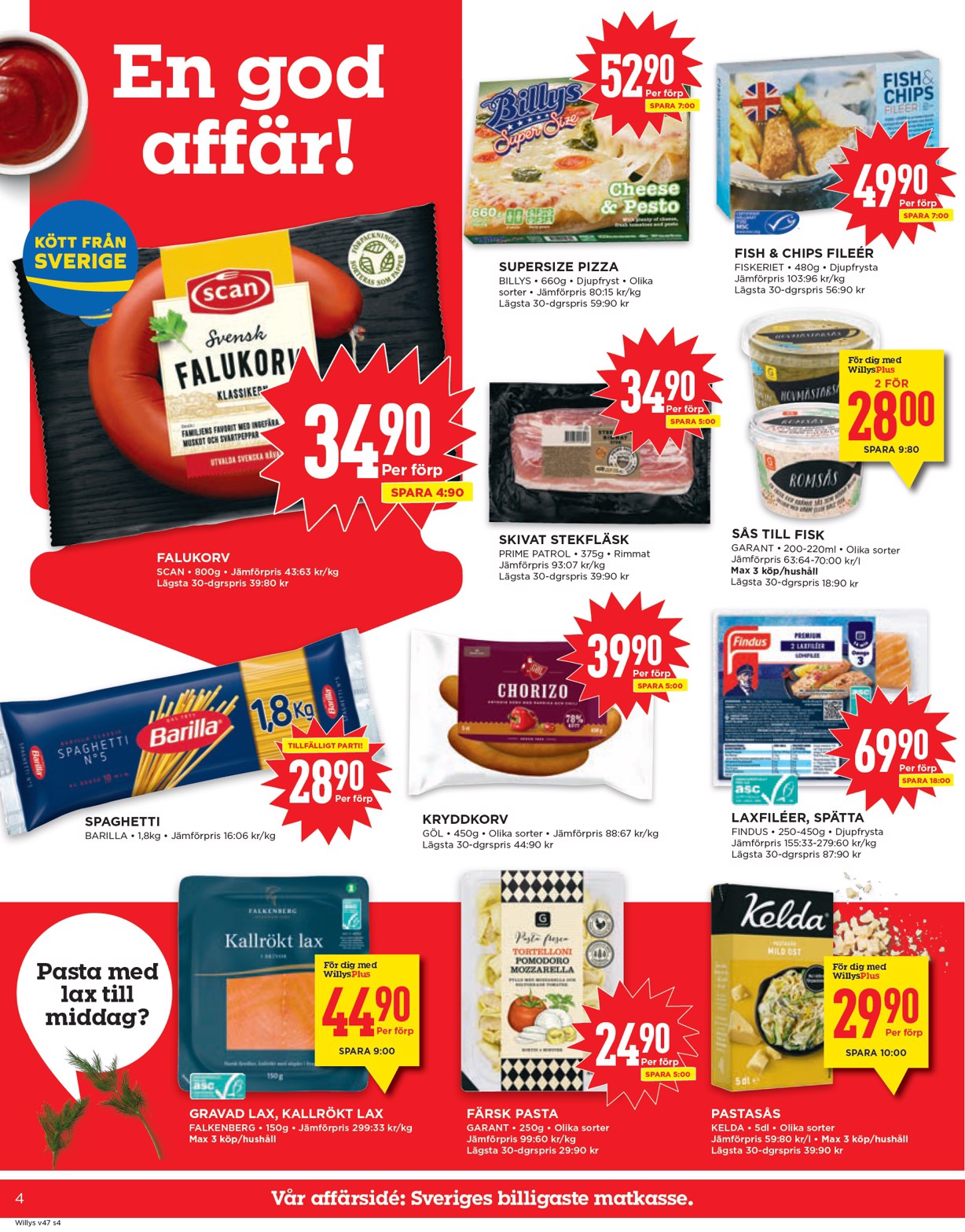 willy-s - Willy's-reklambladet giltigt från 17/11 - 23/11 - page: 4
