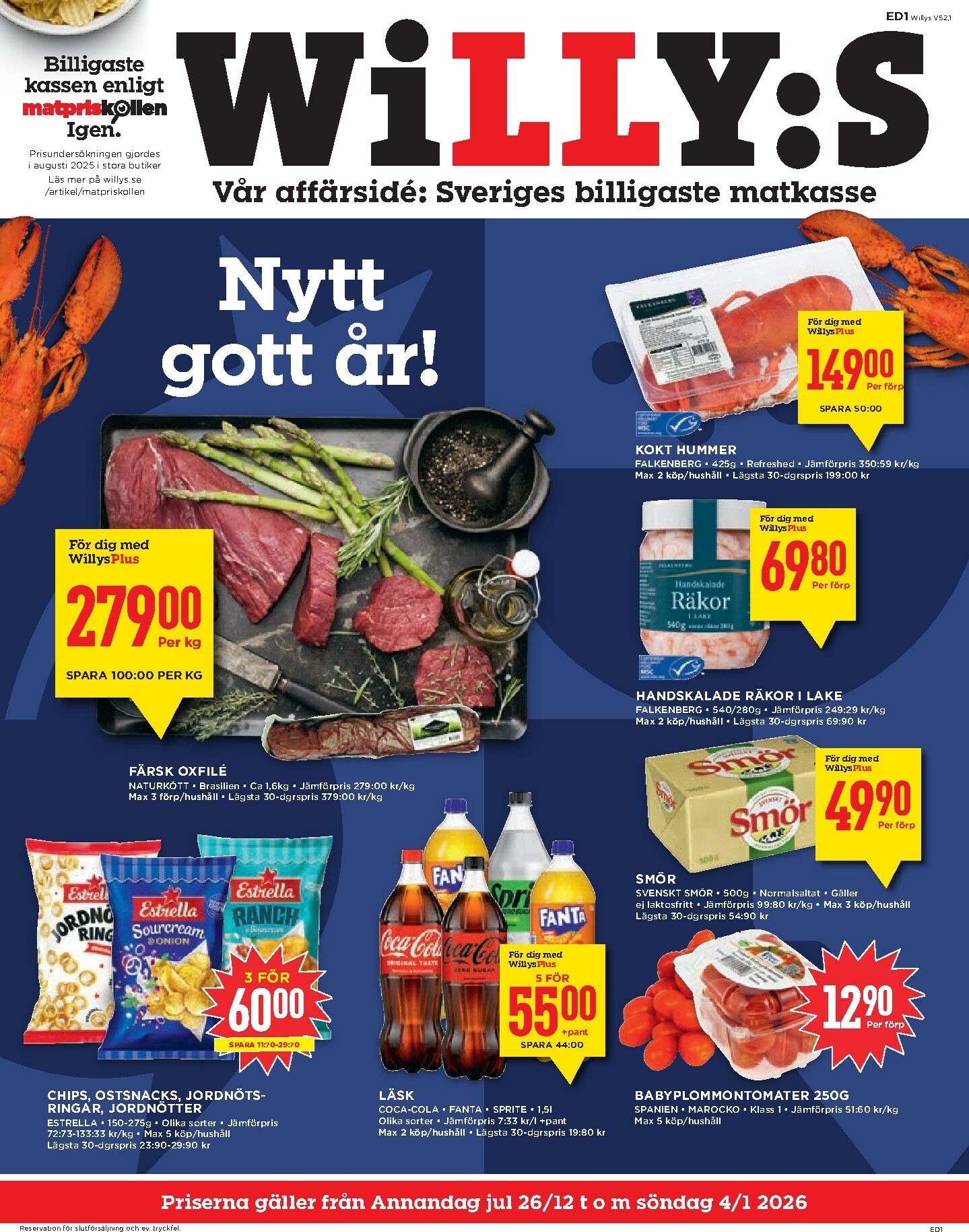 willy-s - Willy's-reklambladet giltigt från 26/12 - 04/01 - page: 1