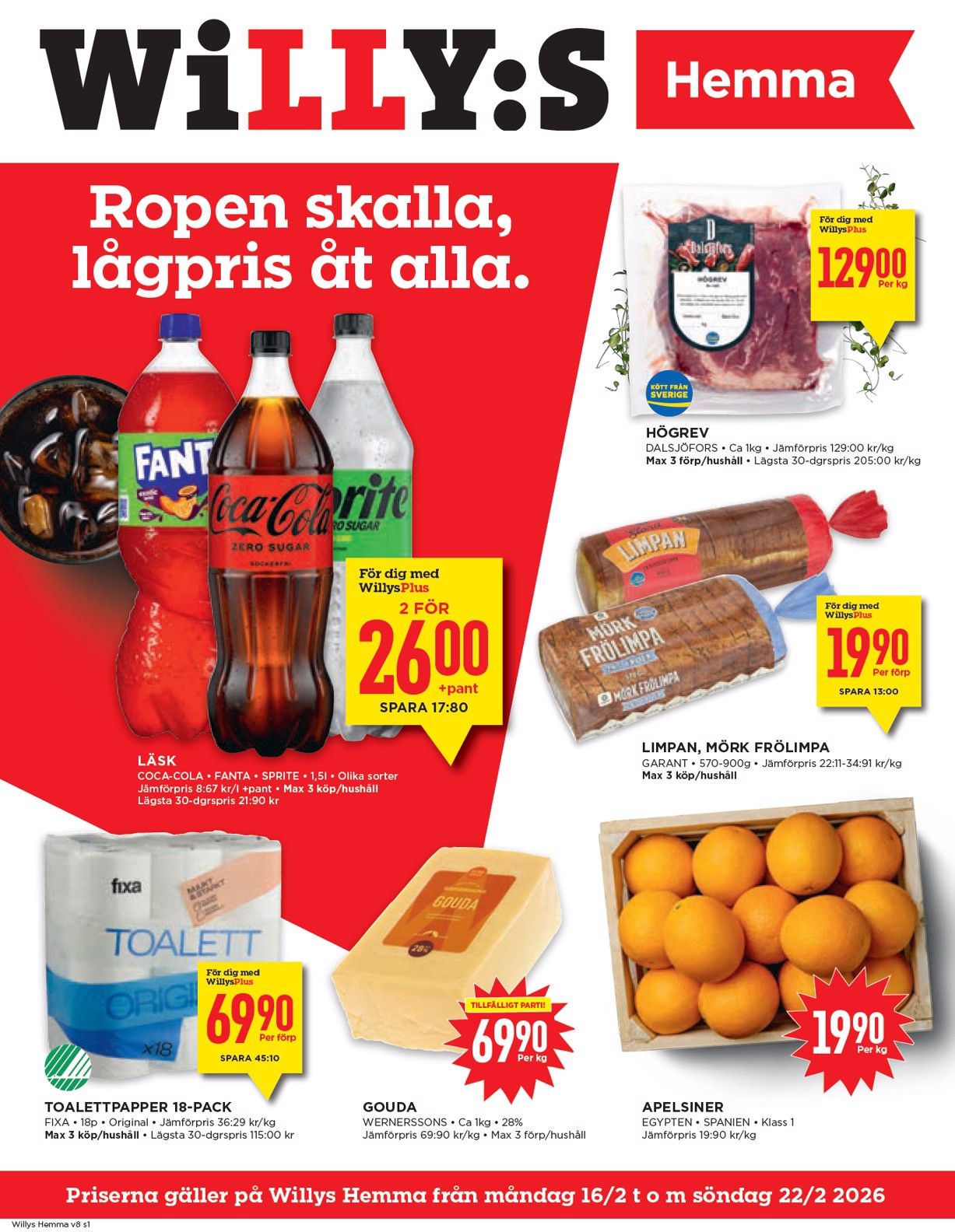 willy-s - Willy's - Hemma-reklambladet giltigt från 16/02/2026 - 22/02/2026