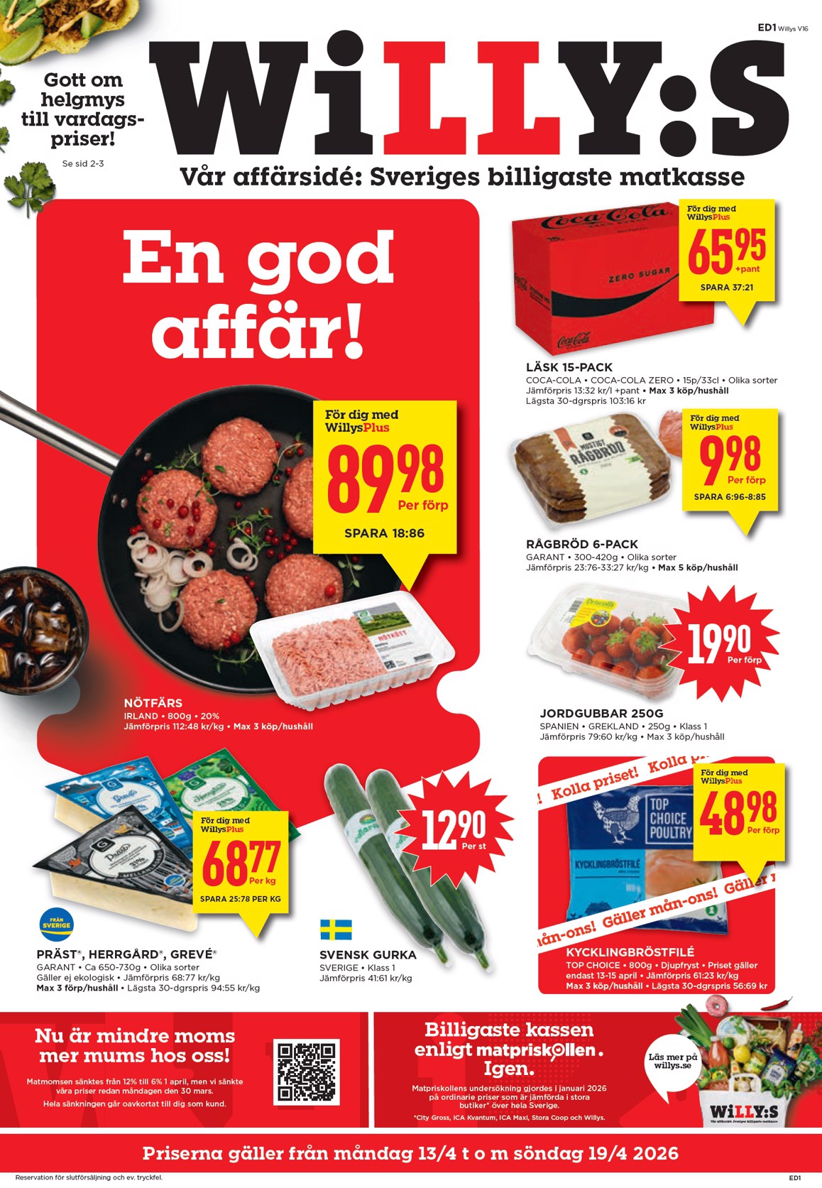 willy-s - Aktuellt Willy's reklamblad giltigt från måndag 13/04/2026 till söndag 19/04/2026