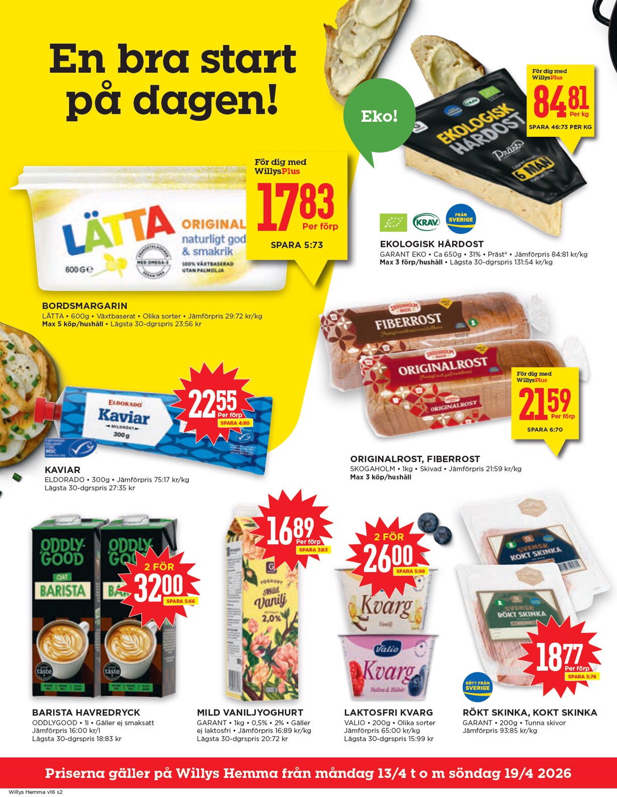 willy-s - Aktuellt Willy's - Hemma reklamblad giltigt från måndag 13/04/2026 till söndag 19/04/2026 - page: 2