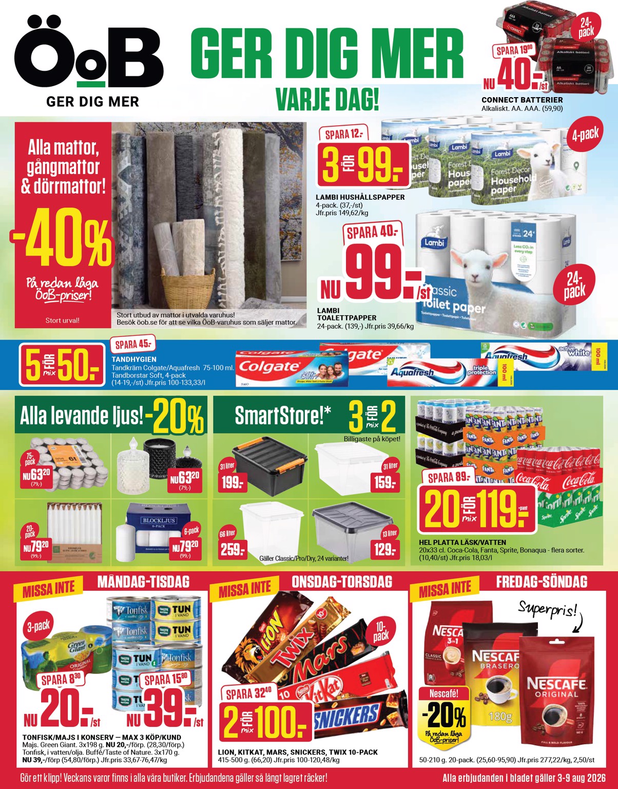 oob - Aktuellt ÖoB reklamblad från måndag, 03/08/2026 till söndag, 09/08/2026