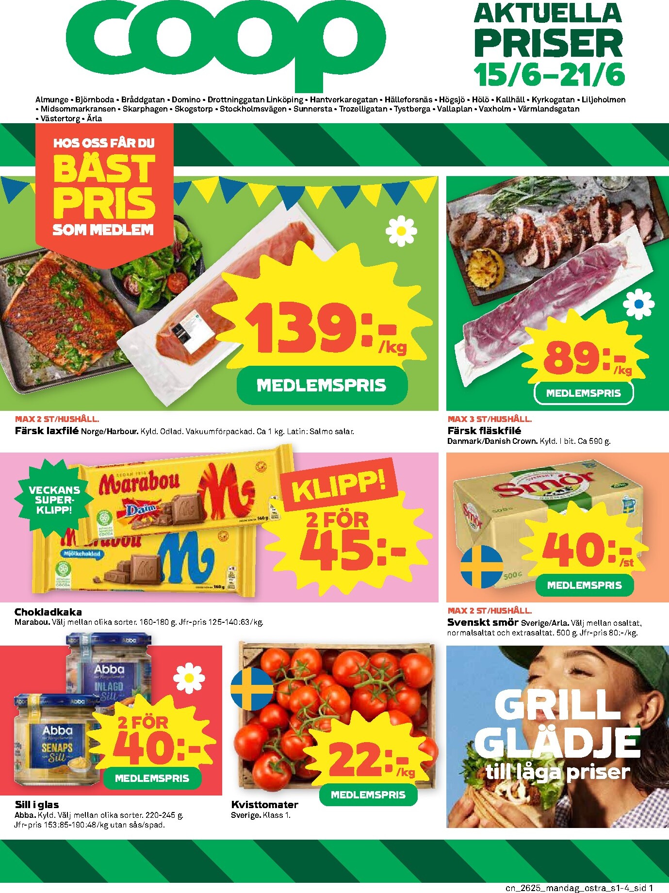 coop - Nytt Coop reklamblad från måndag, 15/06/2026 till söndag, 21/06/2026