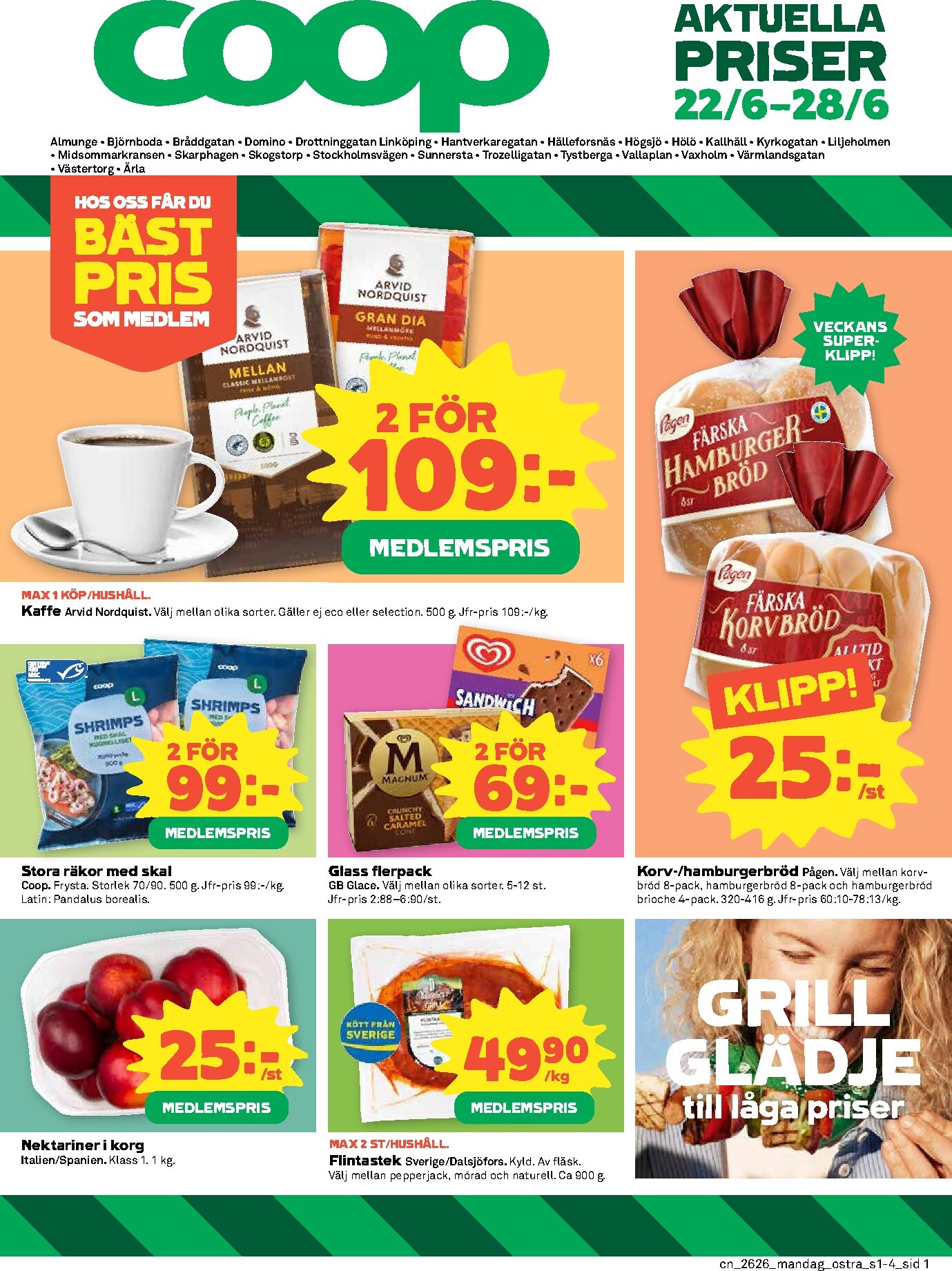 coop - Nytt Coop reklamblad från måndag, 22/06/2026 till söndag, 28/06/2026