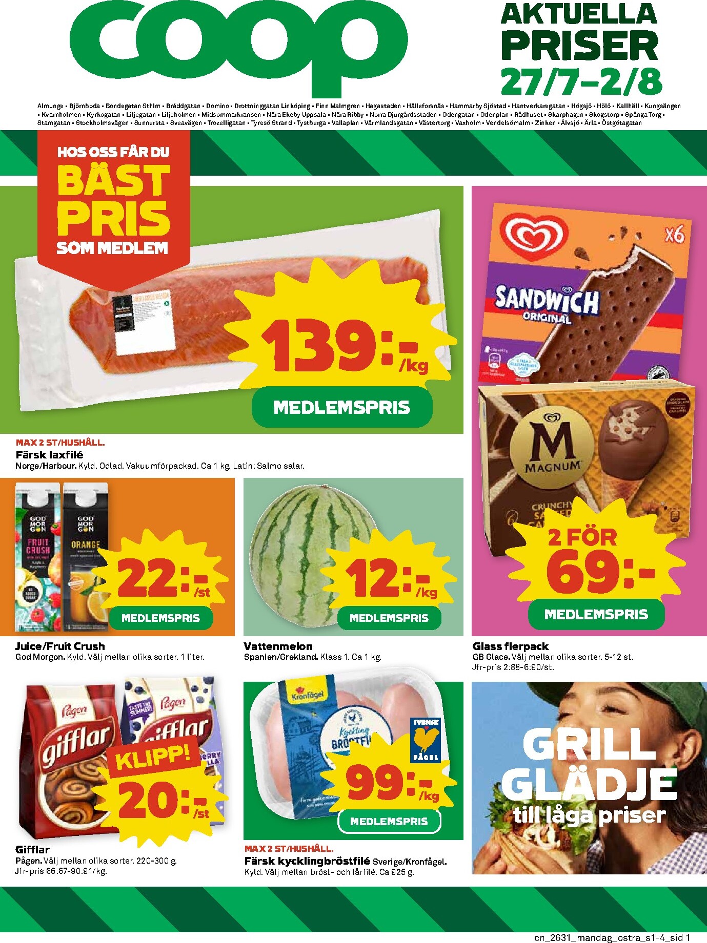 coop - Nytt Coop reklamblad från måndag, 27/07/2026 till söndag, 02/08/2026 - page: 1