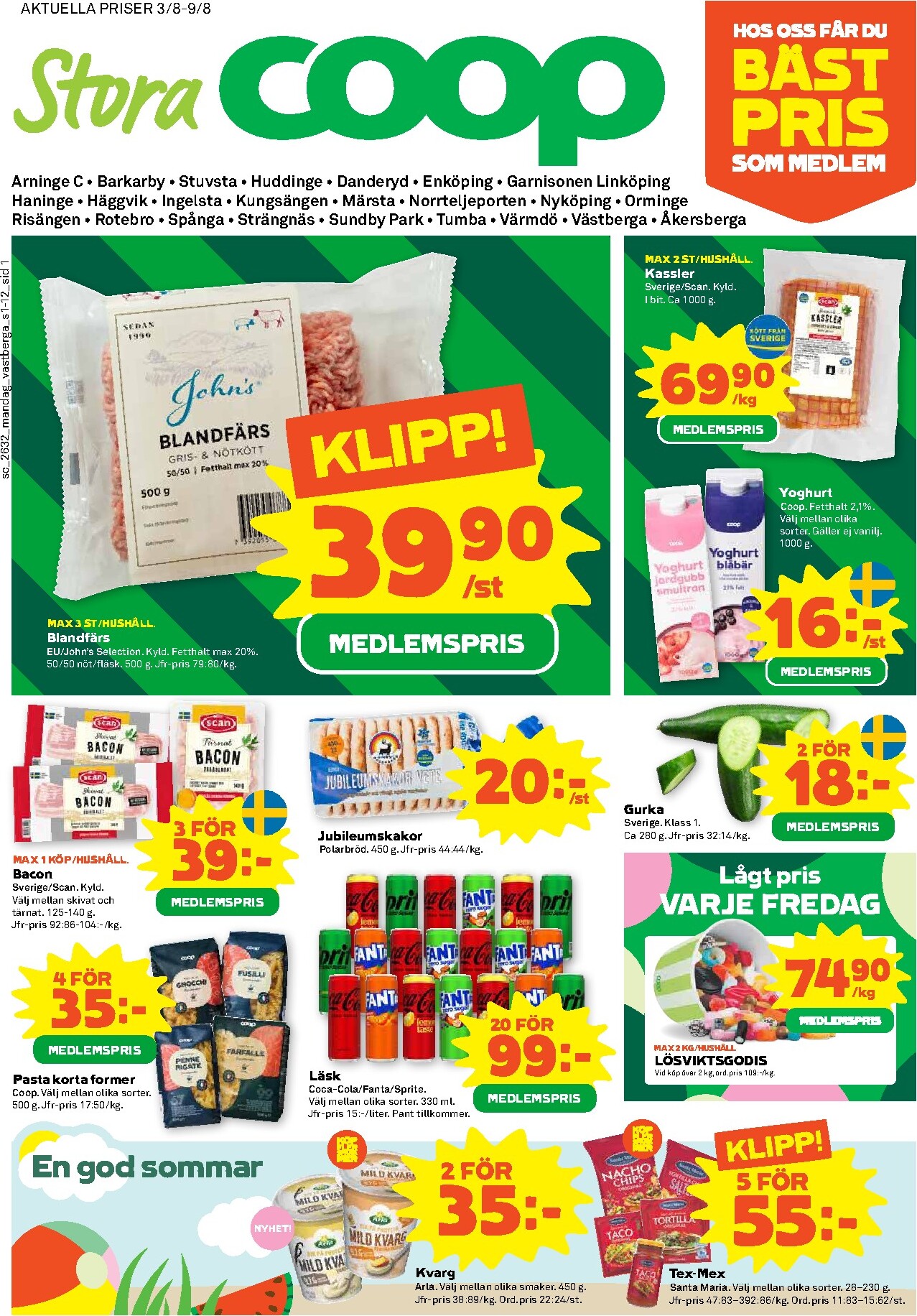 coop - Nytt Stora Coop reklamblad från måndag, 03/08/2026 till söndag, 09/08/2026