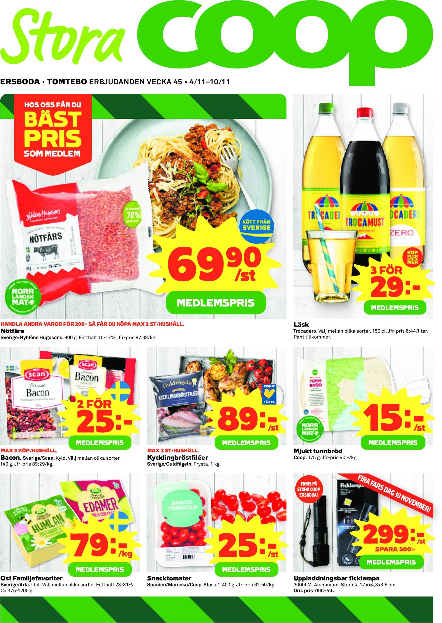 coop - Stora Coop - Ersboda, Tomtebo-reklambladet är giltigt från 04.11. - 10.11.