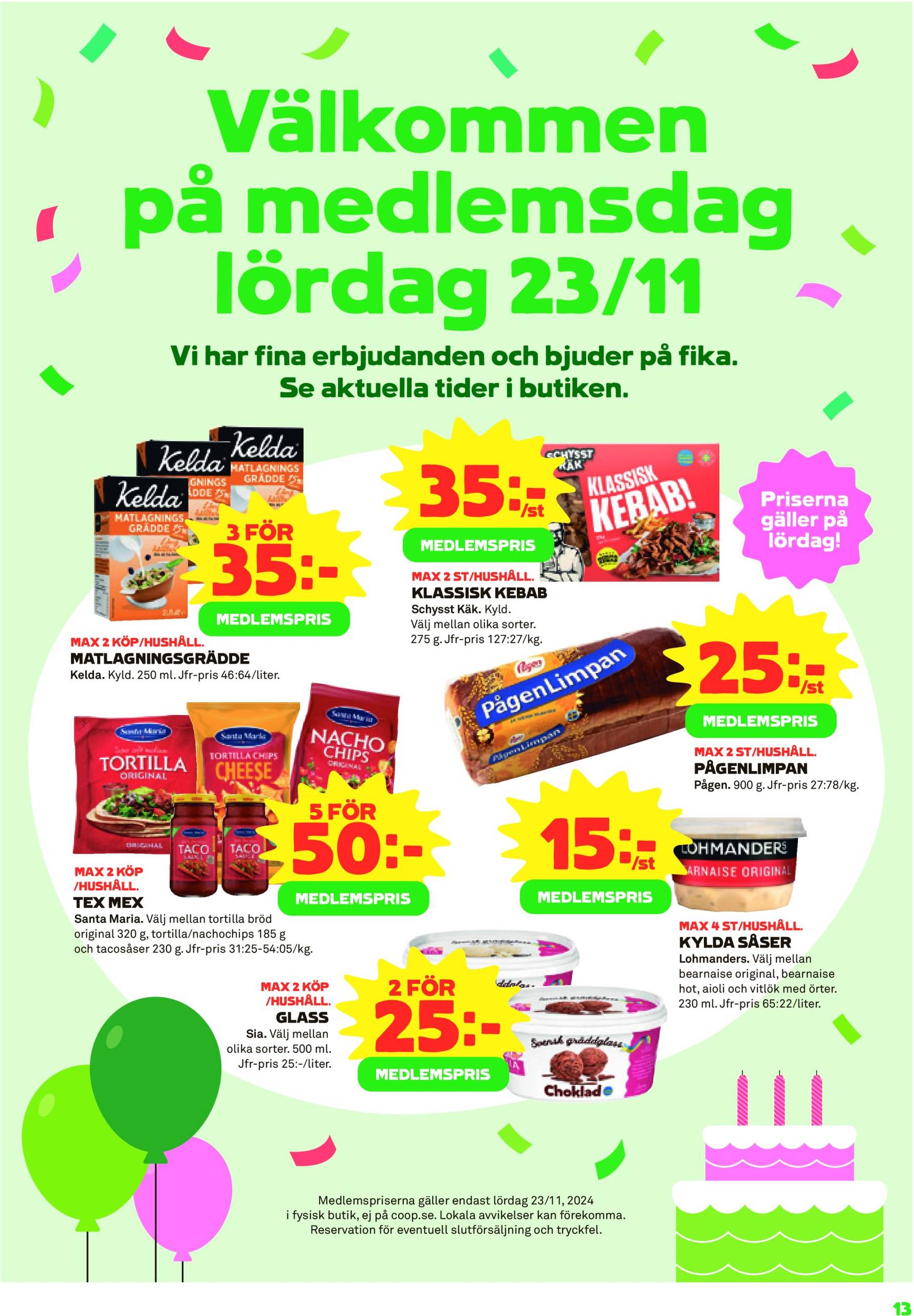 coop - Stora Coop - Ersboda, Tomtebo-reklambladet är giltigt från 18.11. - 24.11. - page: 13