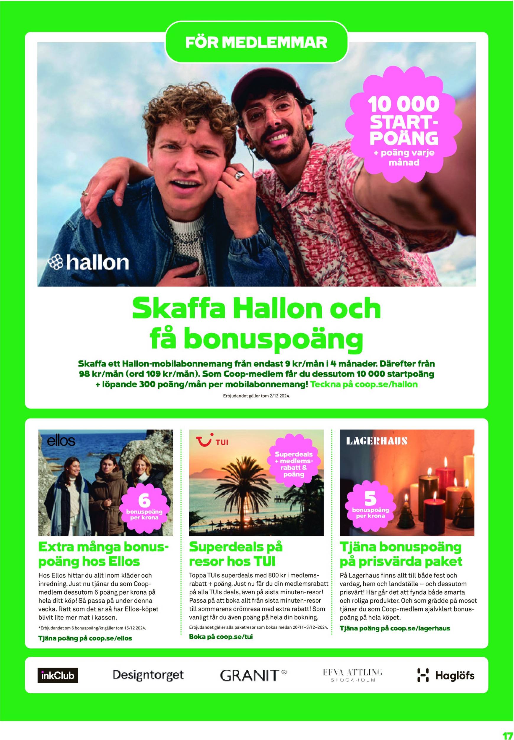 coop - Stora Coop - Ersboda, Tomtebo-reklambladet är giltigt från 25/11 - 01/12 - page: 17